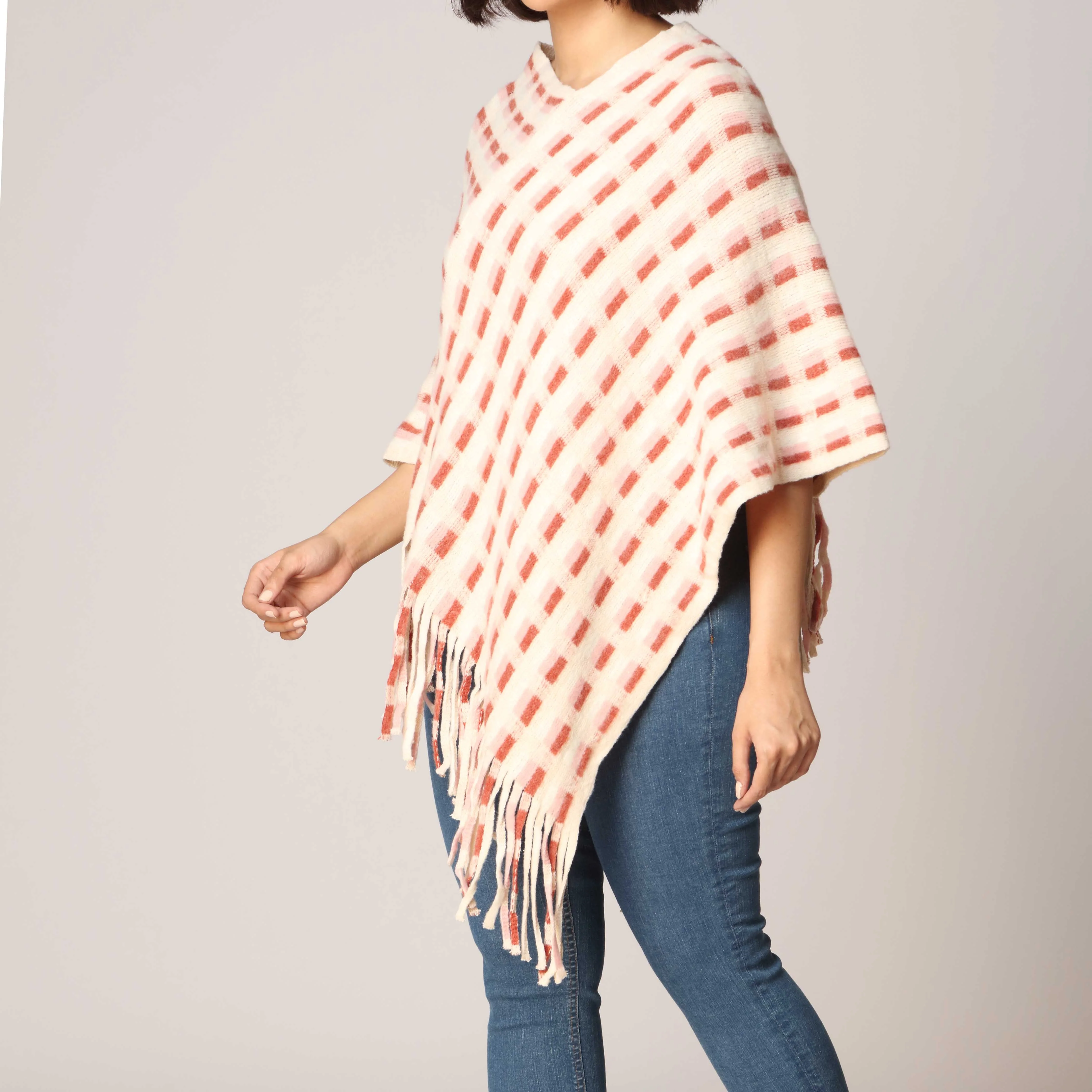 Beige Cape Shawl PW2803 - Image 2