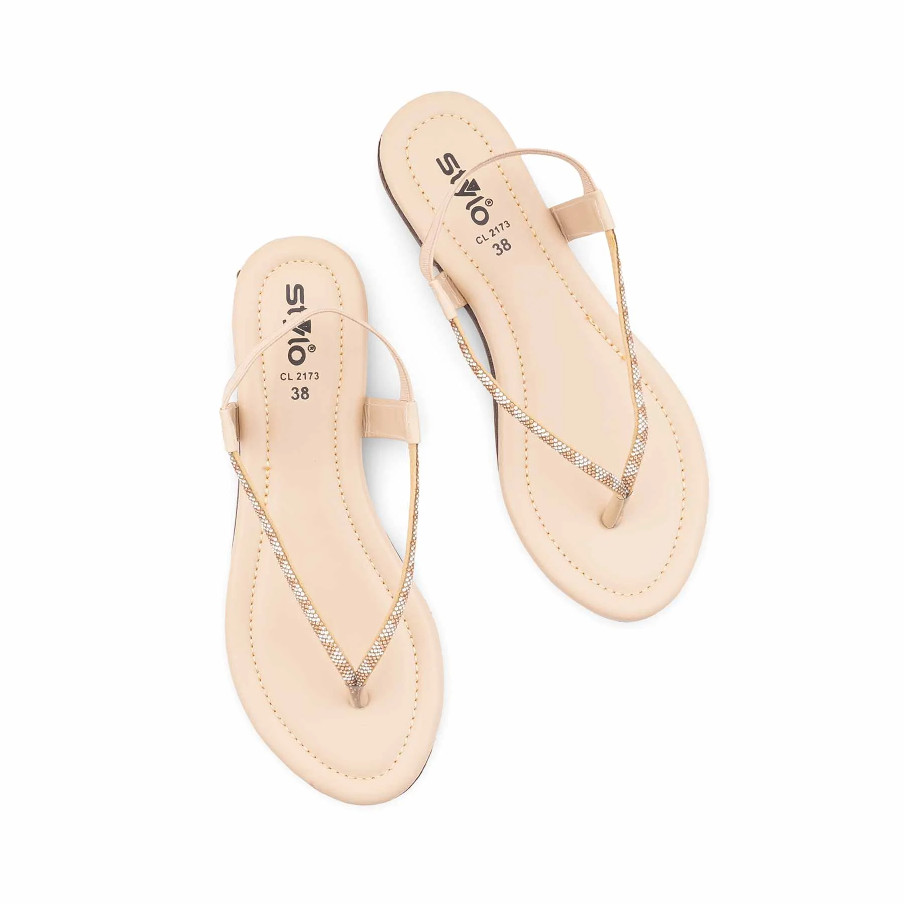 Beige Casual Chappal For Women CL2173 - Image 5