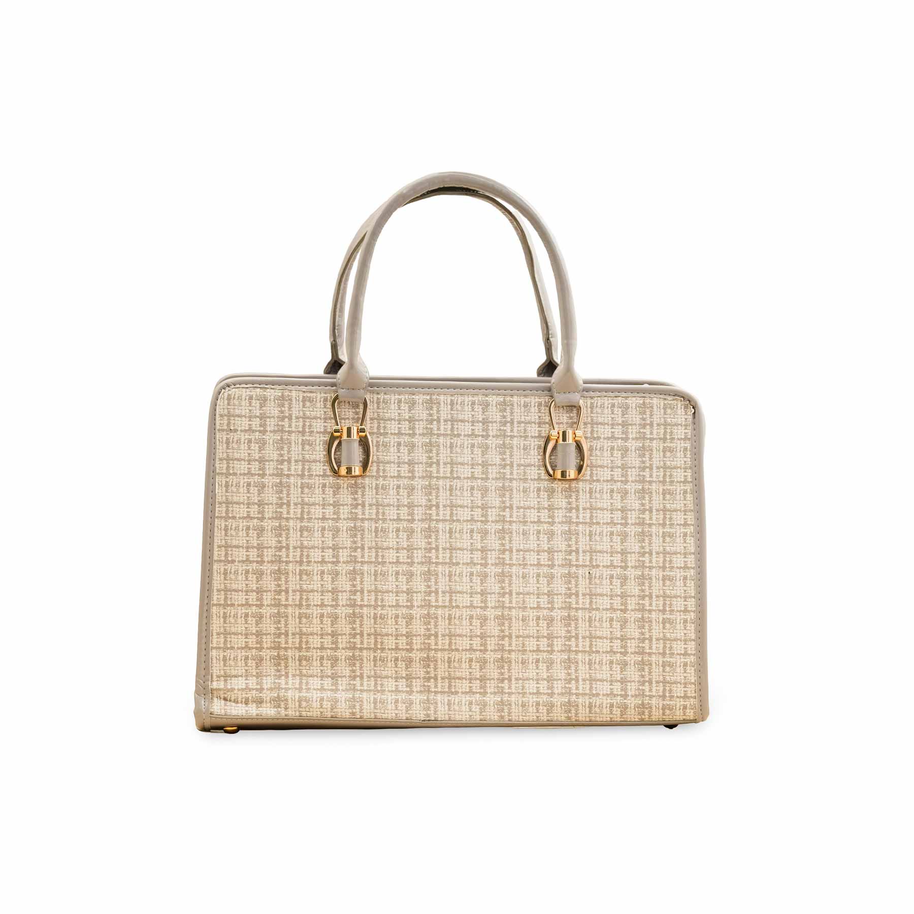 Beige Casual Hand Bag For Women P55801 - Image 4