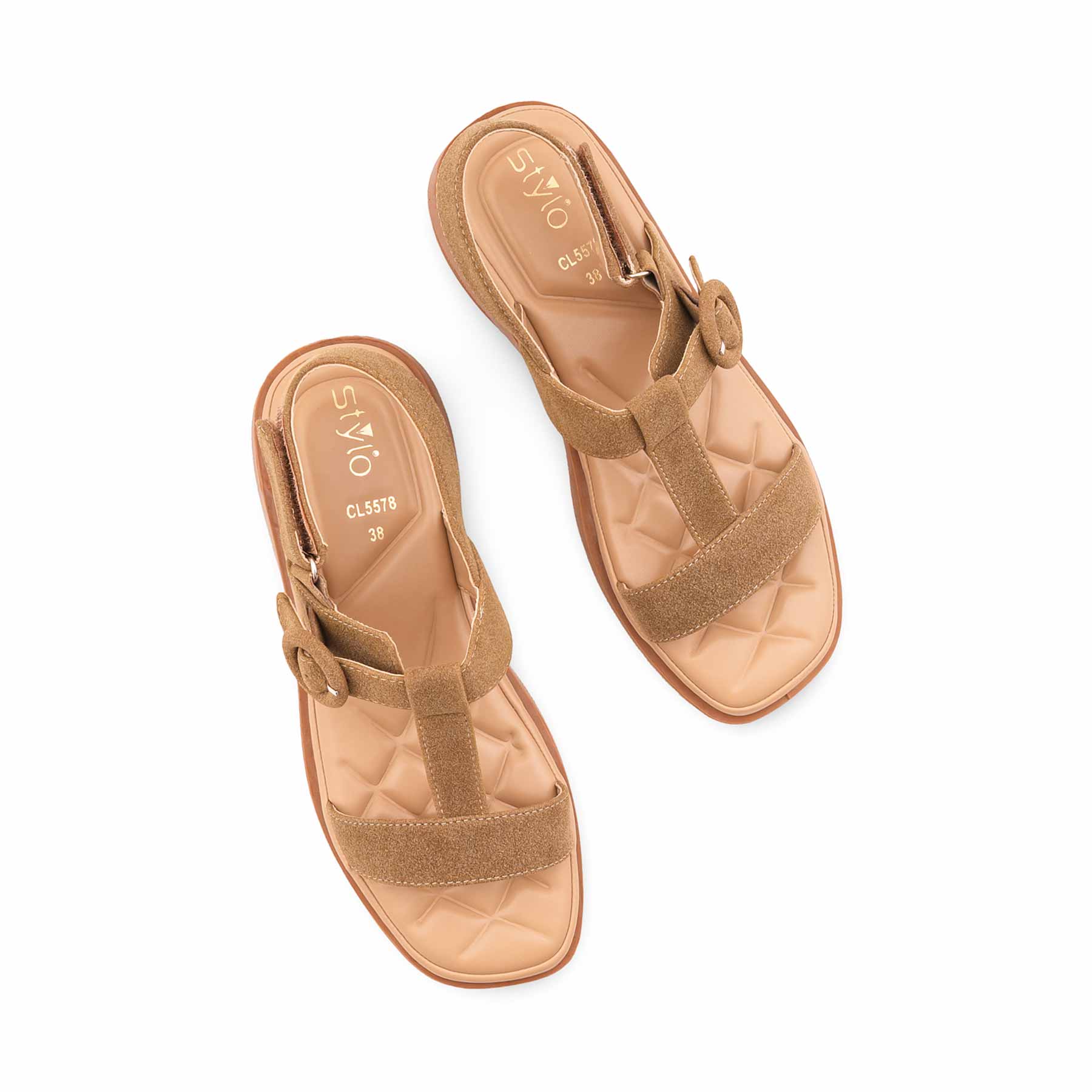 Beige Casual Sandal For Women CL5578 - Image 5