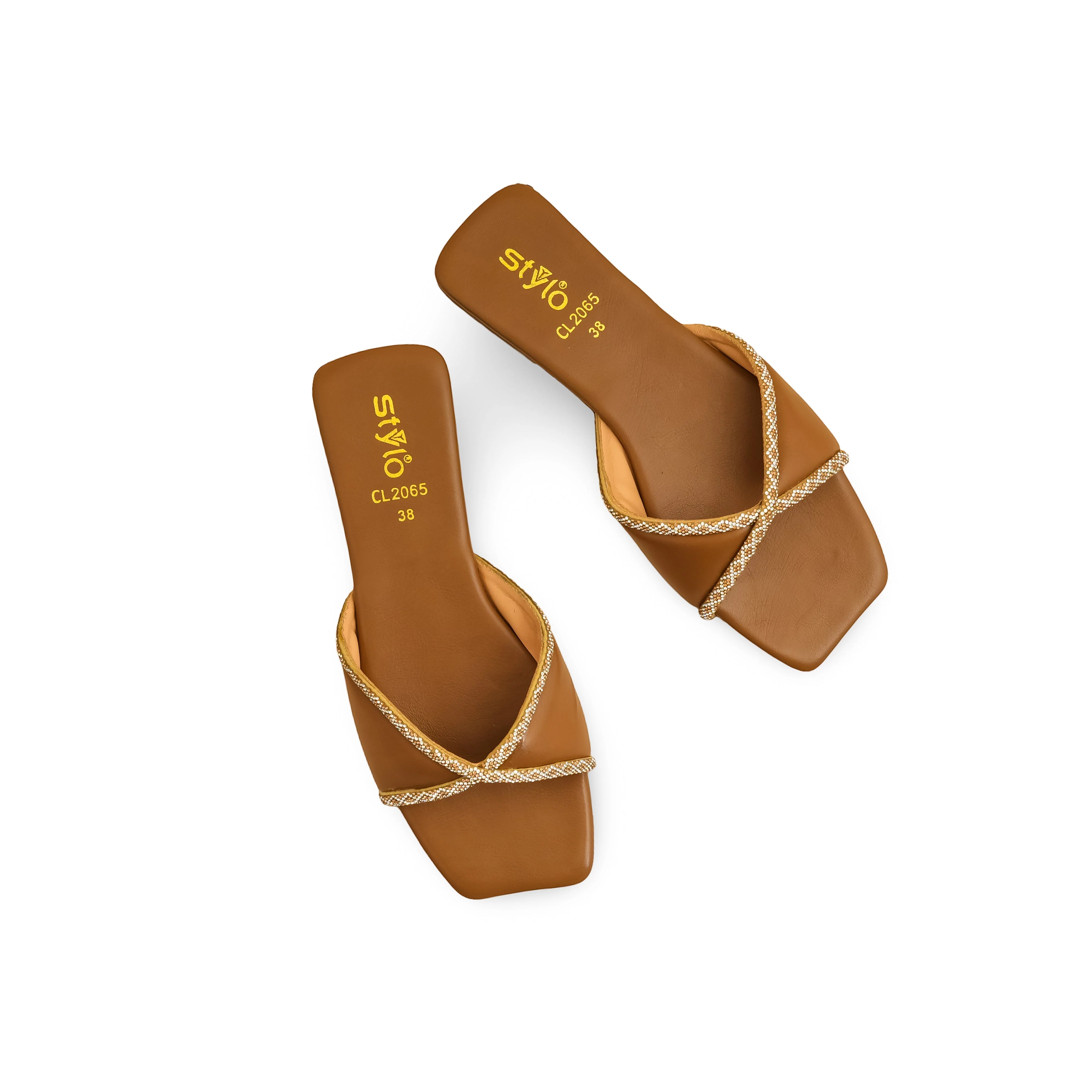 Beige Casual Slipper For Women CL2065 - Image 5