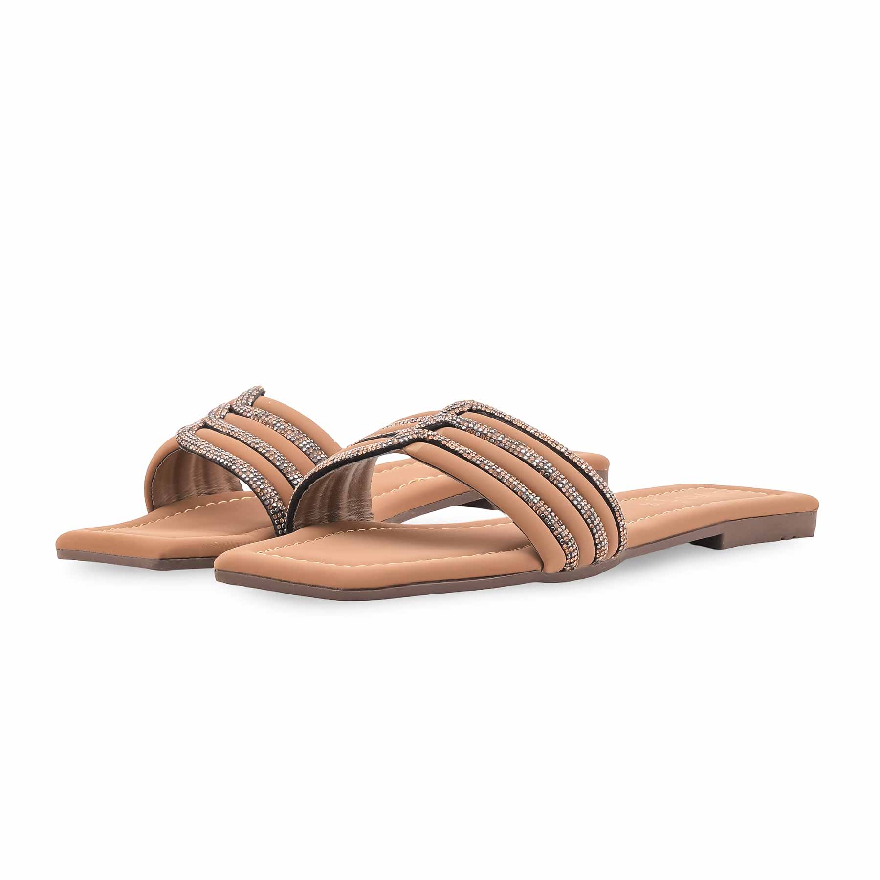 Beige Casual Slipper For Women CL2160 - Image 3