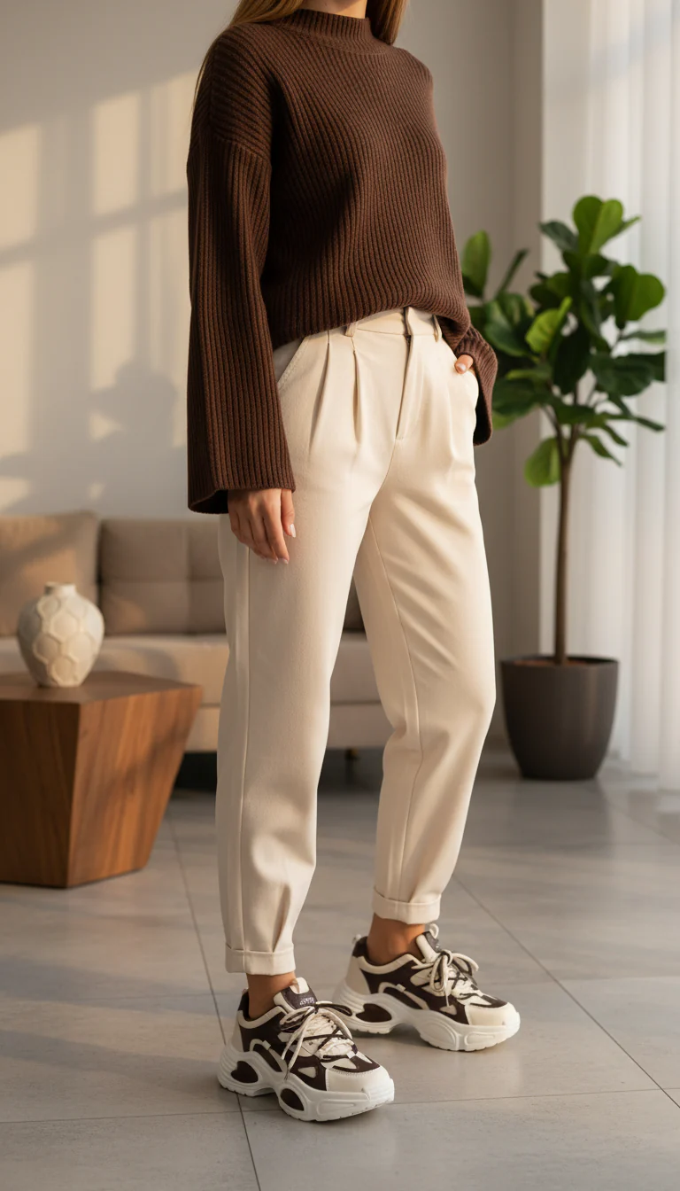 Beige Casual Sneaker AT7474 - Image 2