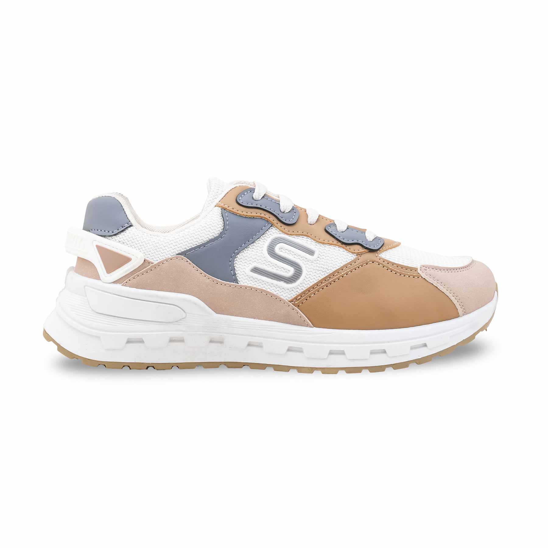 Beige Casual Sneaker For Women AT7384 - Image 3