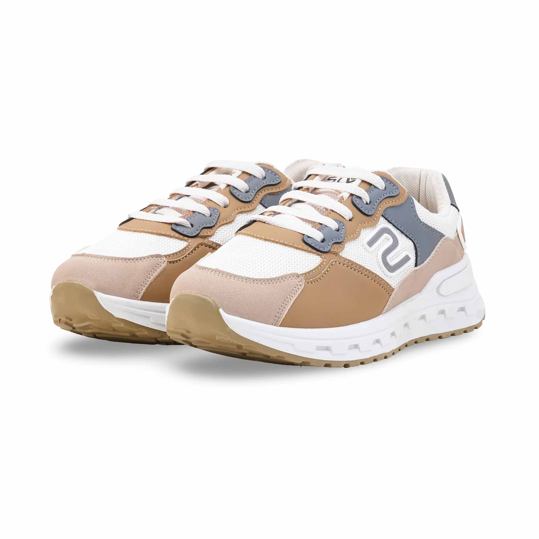 Beige Casual Sneaker For Women AT7384 - Image 4