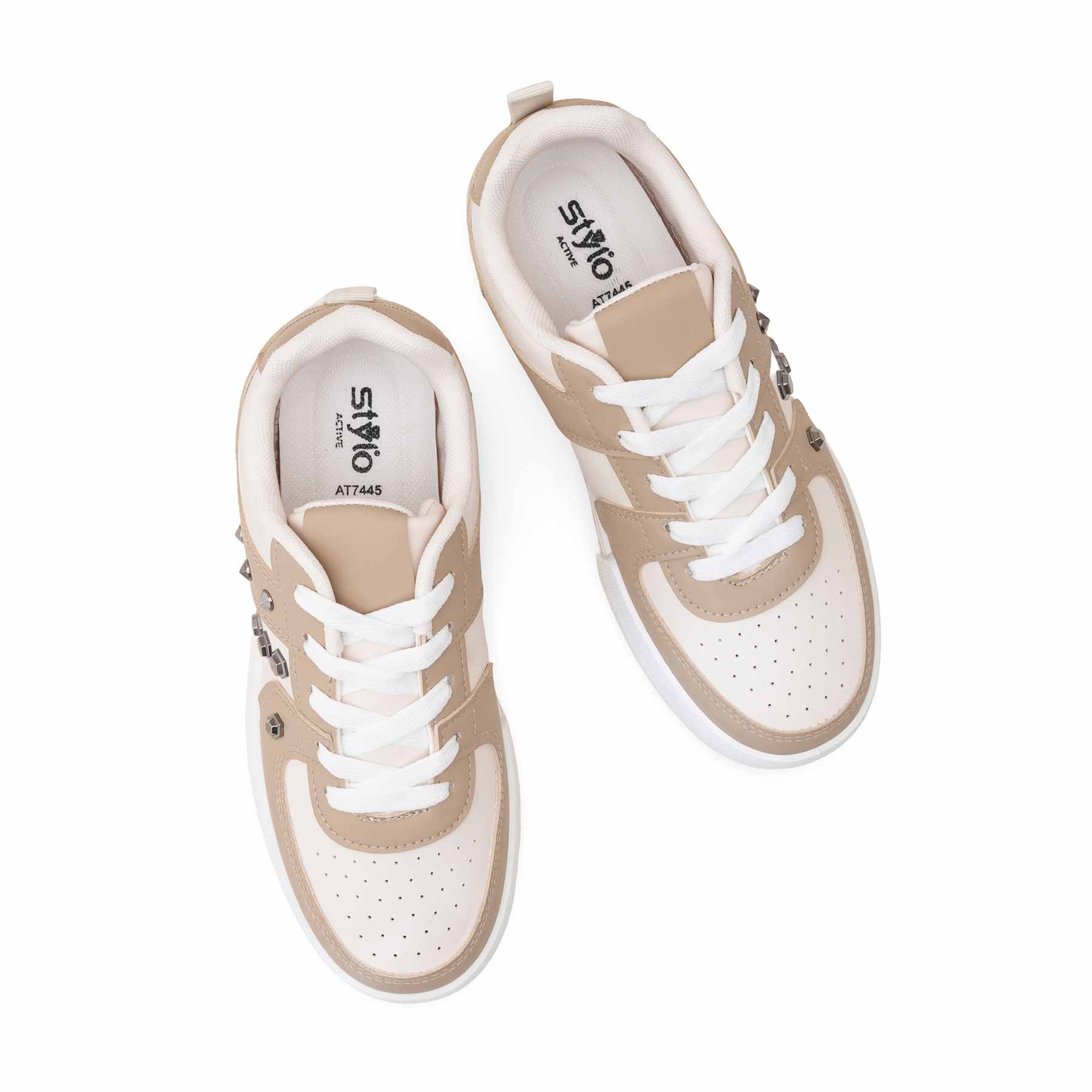 Beige Casual Sneaker For Women AT7445 - Image 5