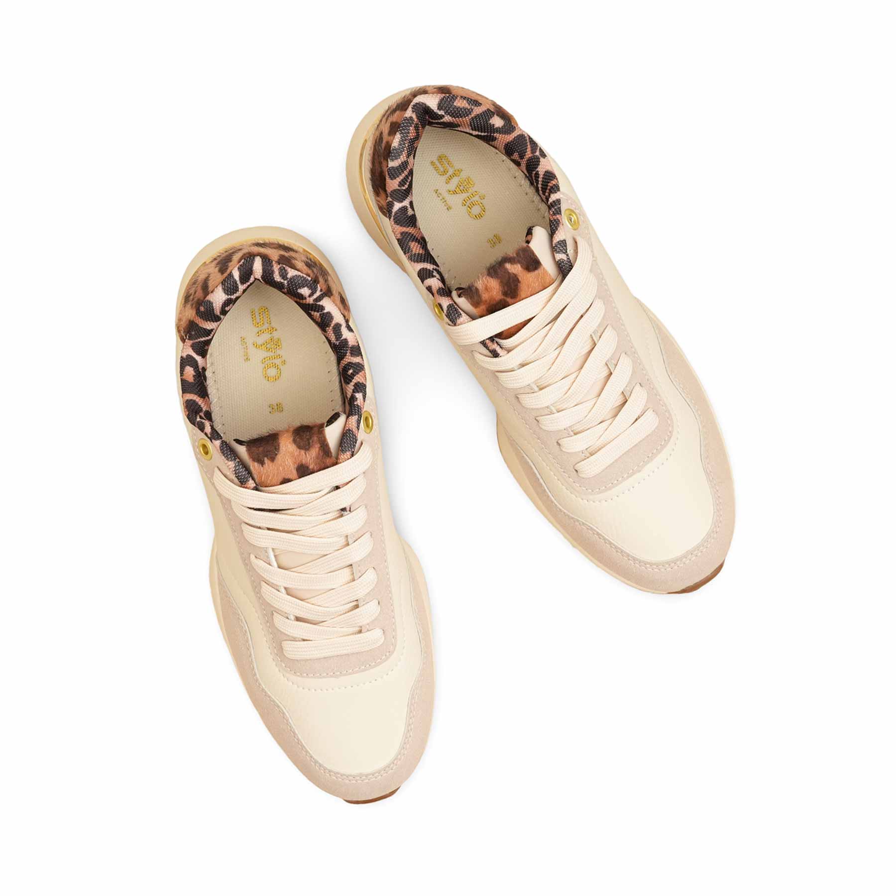 Beige Casual Sneaker For Women AT7450 - Image 5