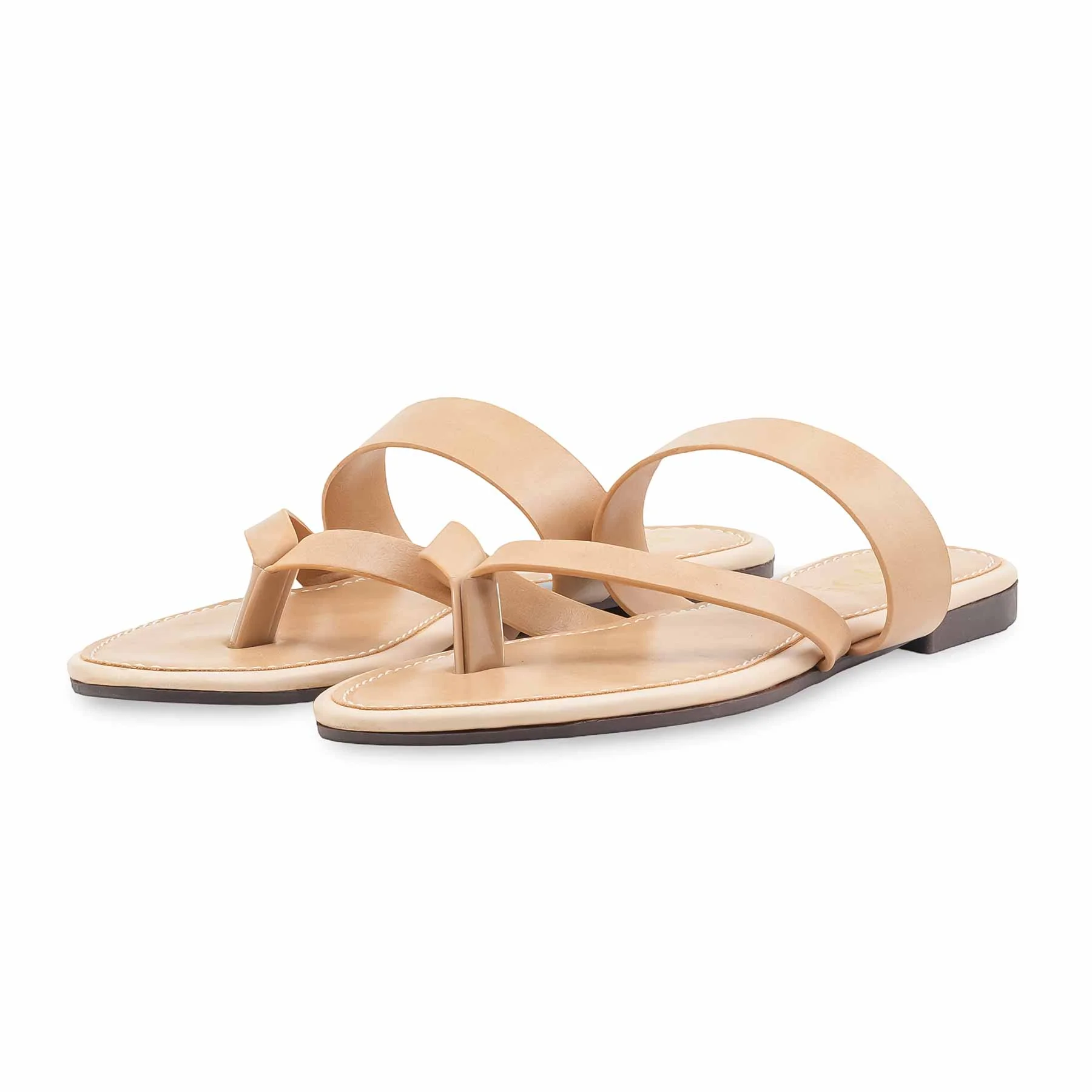 Beige Casual Women Chappal CL2275 - Image 3