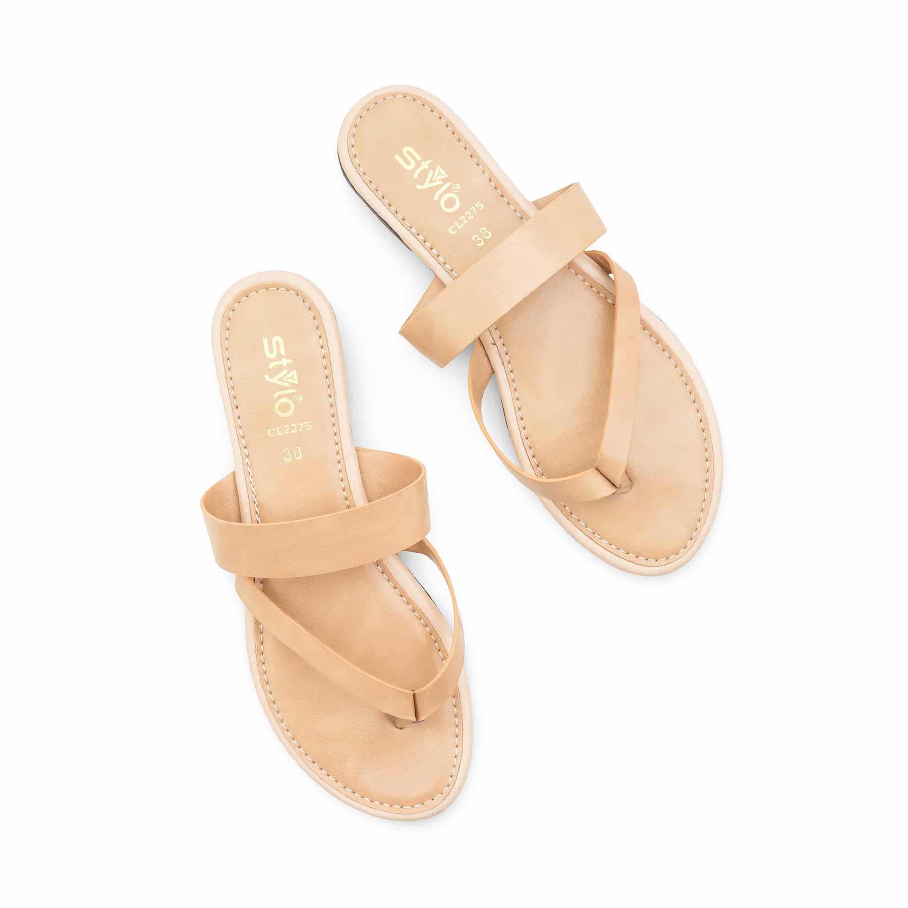 Beige Casual Women Chappal CL2275 - Image 5