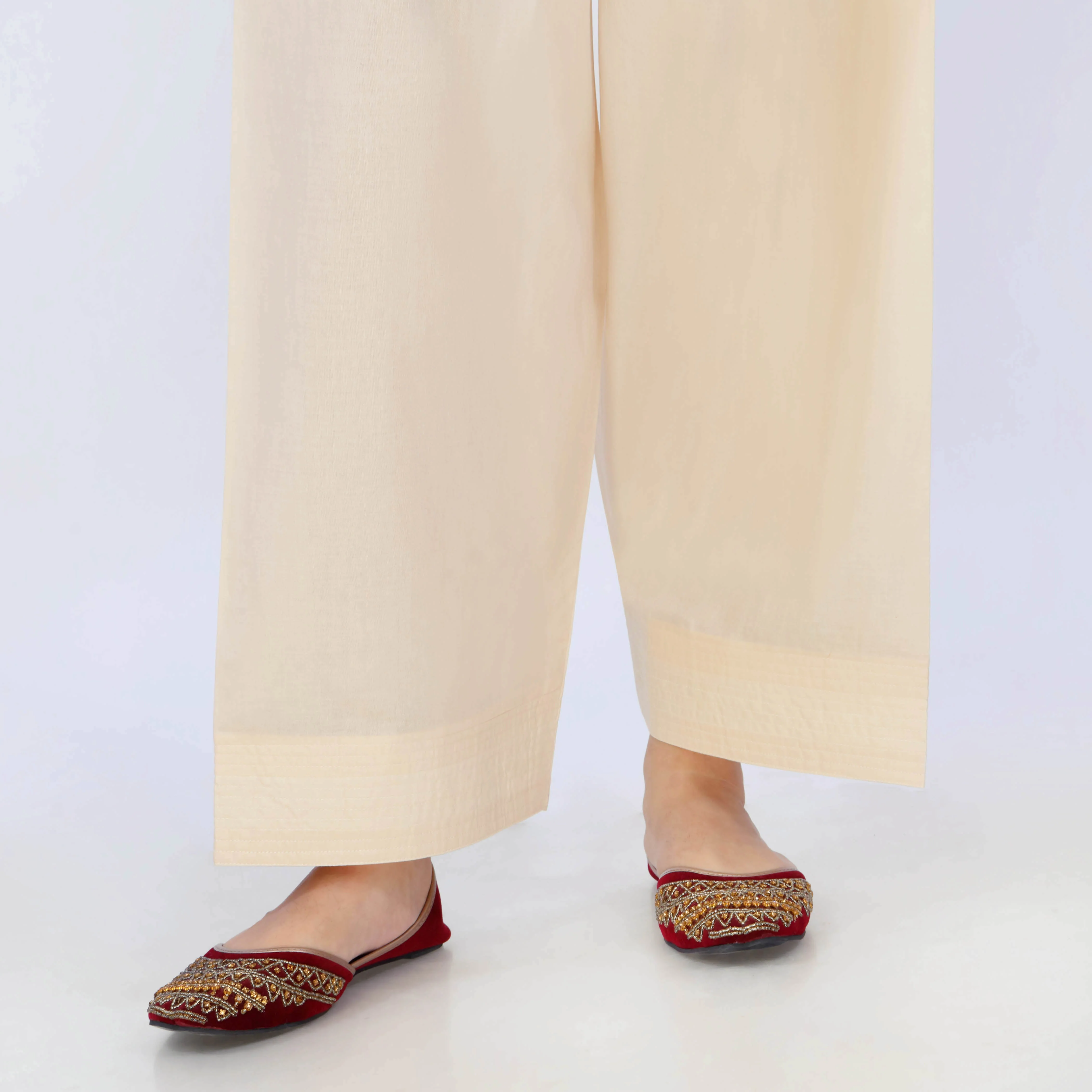 Beige Cotton Cambric Farshi Shalwar PL5117 - Image 2