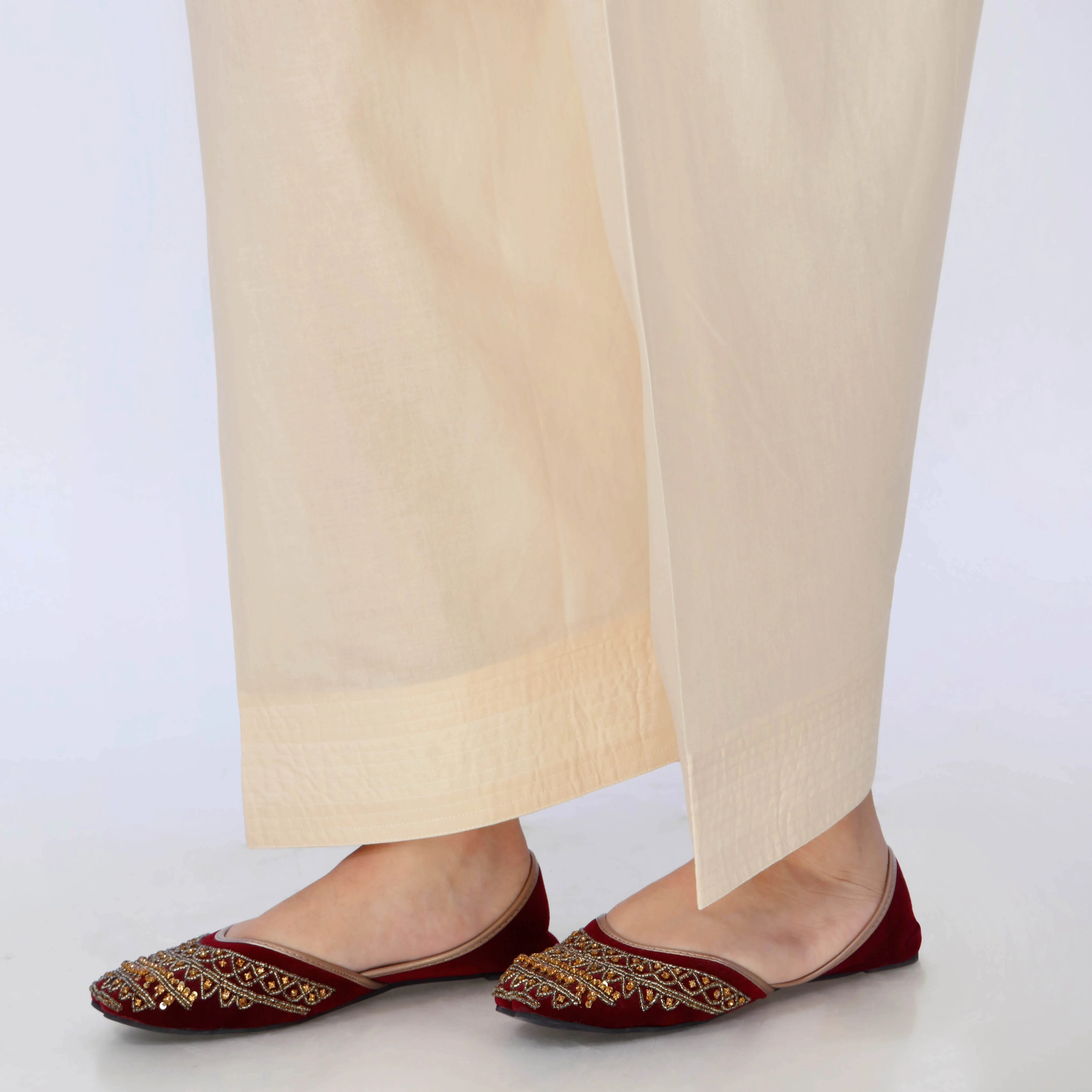 Beige Cotton Cambric Farshi Shalwar PL5117 - Image 3