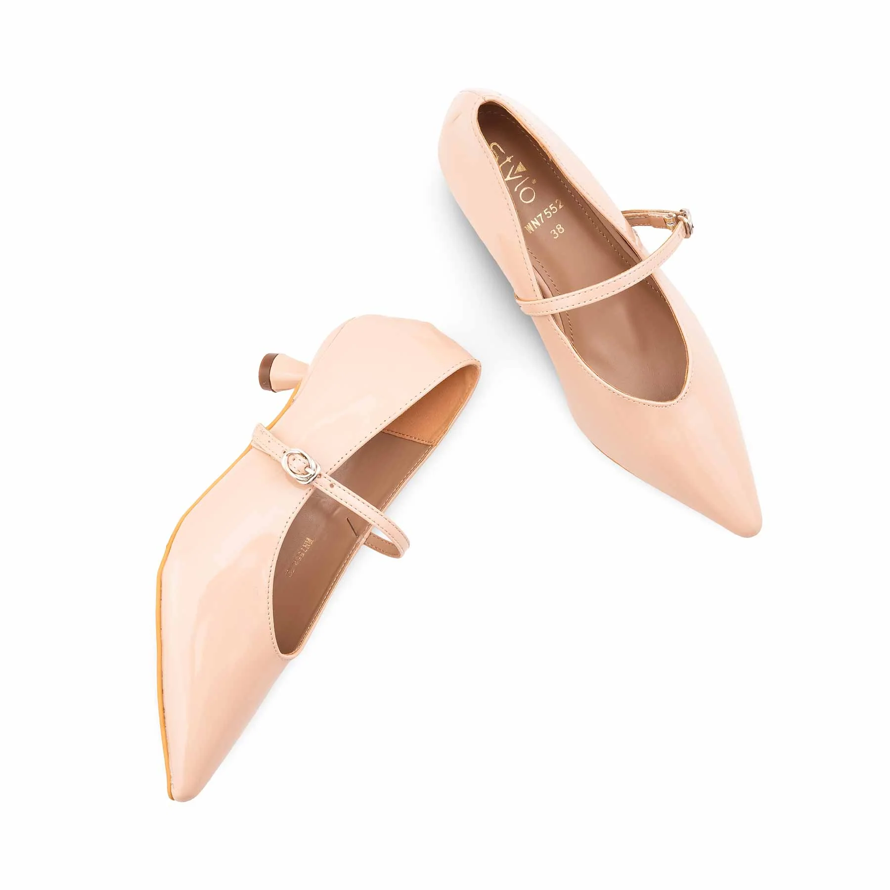 Beige Court Shoes For Ladies WN7552 - Image 5