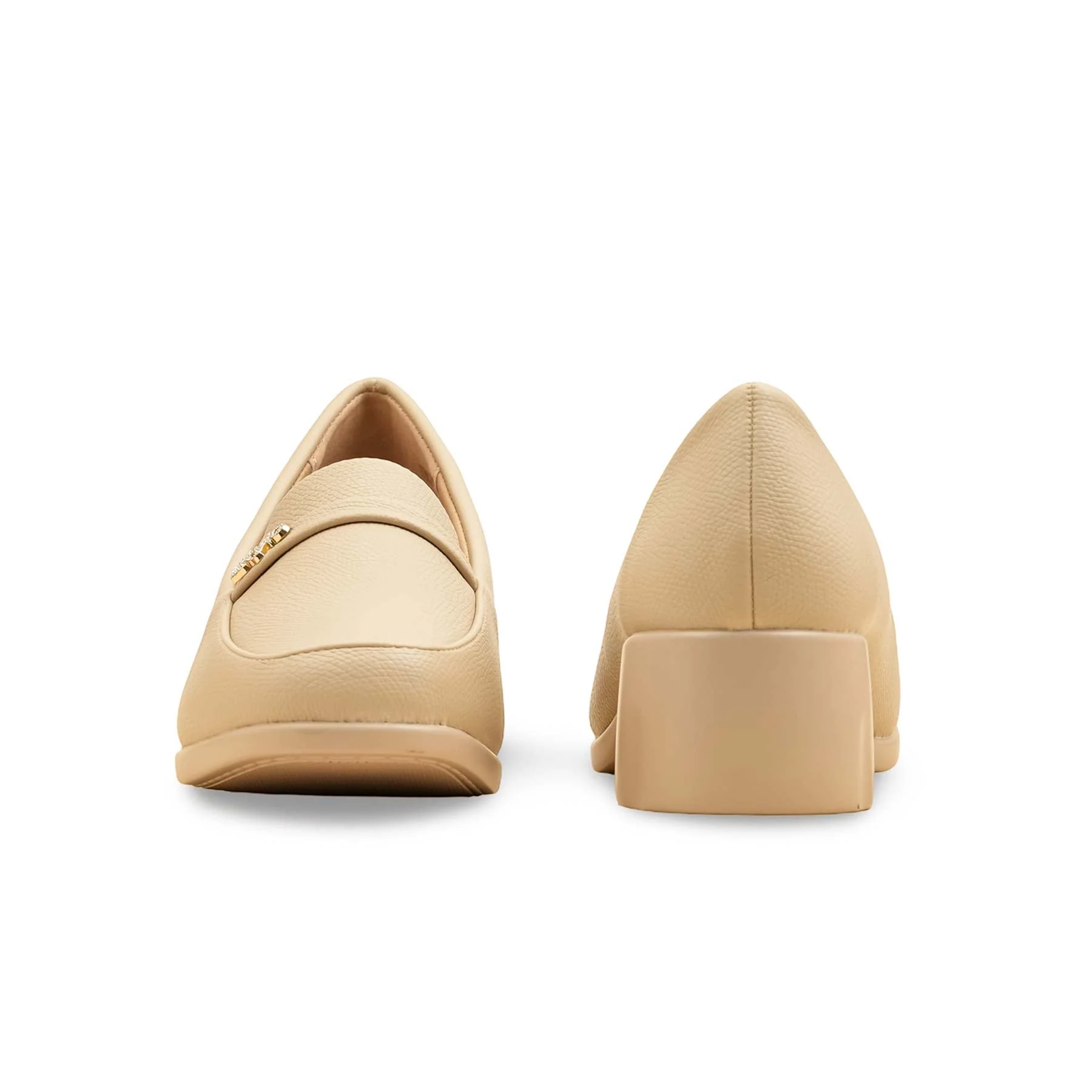 Beige Court Shoes For Women WN7508 - Image 5