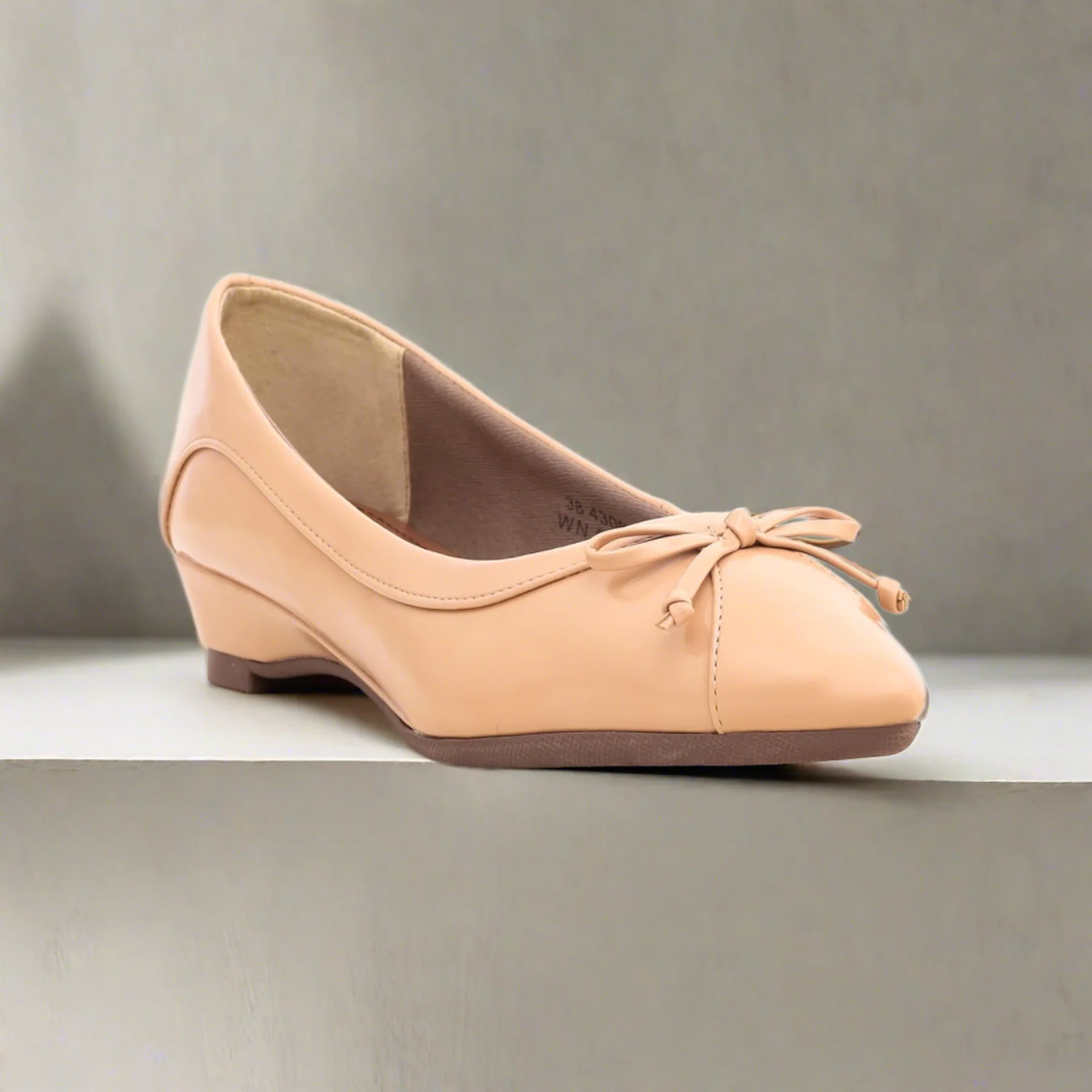 Beige Court Shoes WN0846 - Image 4