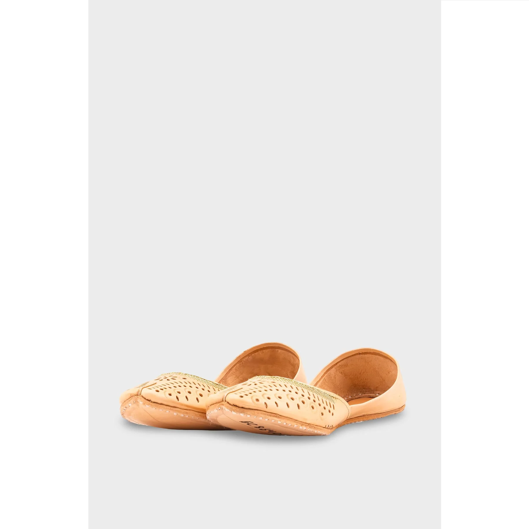 Beige Leather Khussa EC8640 - Image 3