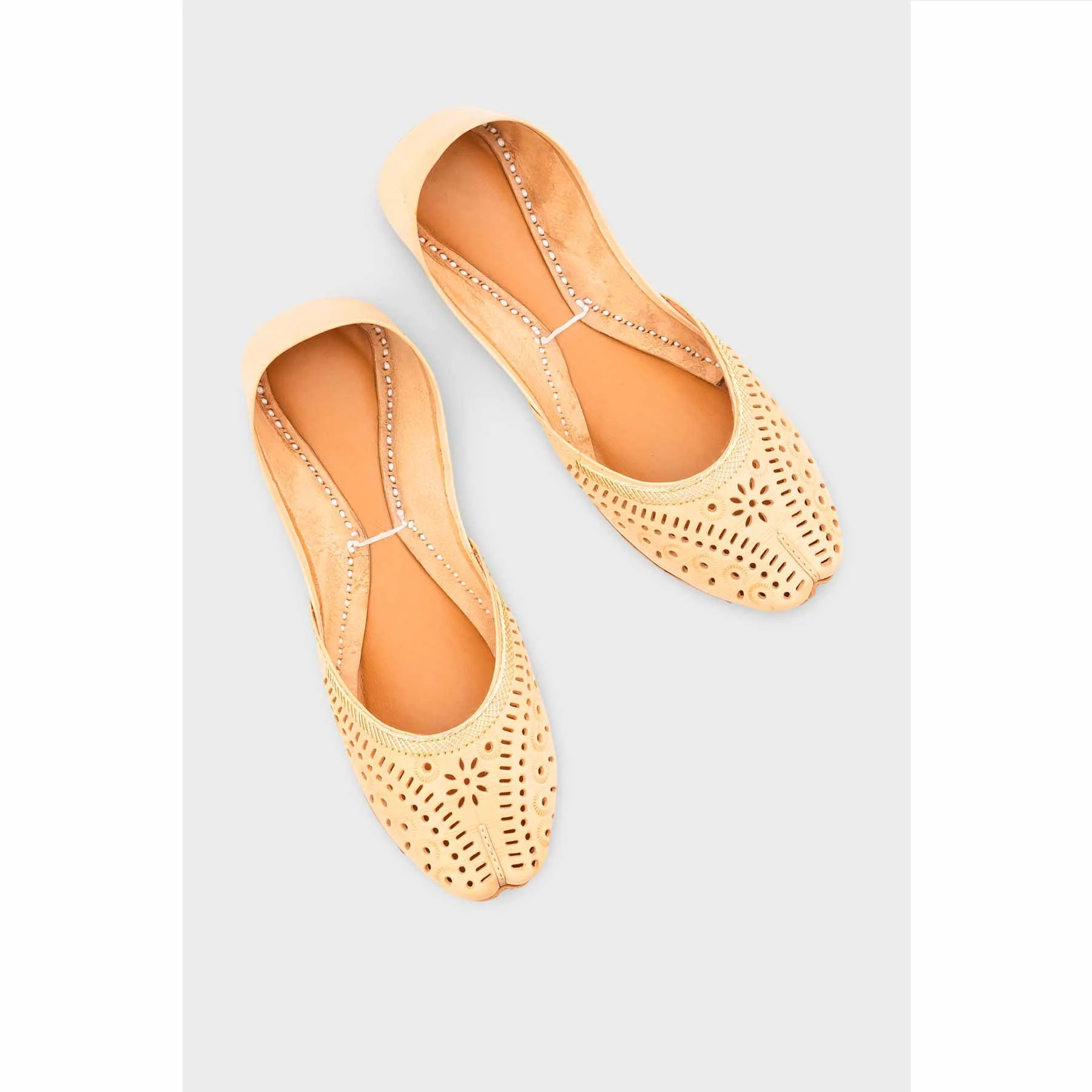 Beige Leather Khussa EC8640 - Image 5