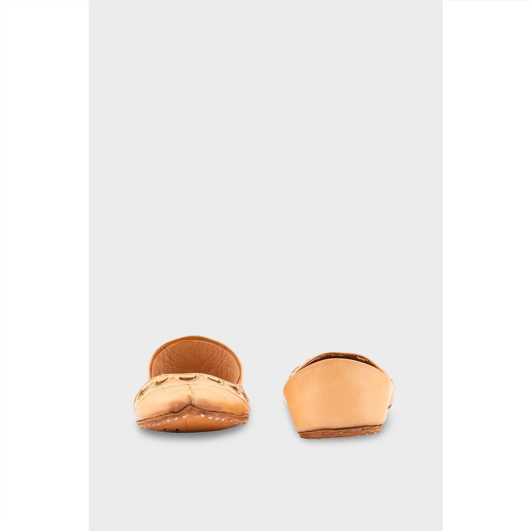 Beige Leather Khussa EC8641 - Image 4