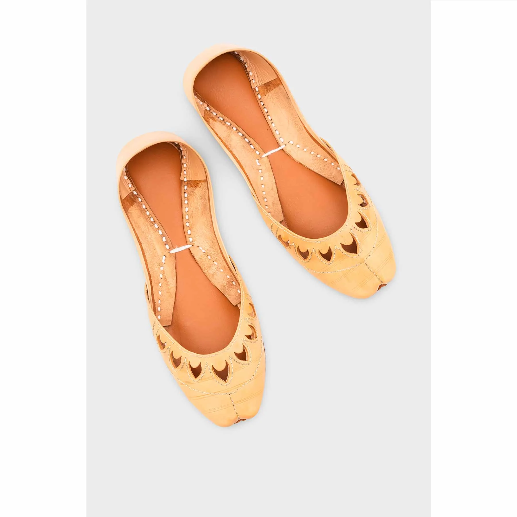 Beige Leather Khussa EC8641 - Image 5
