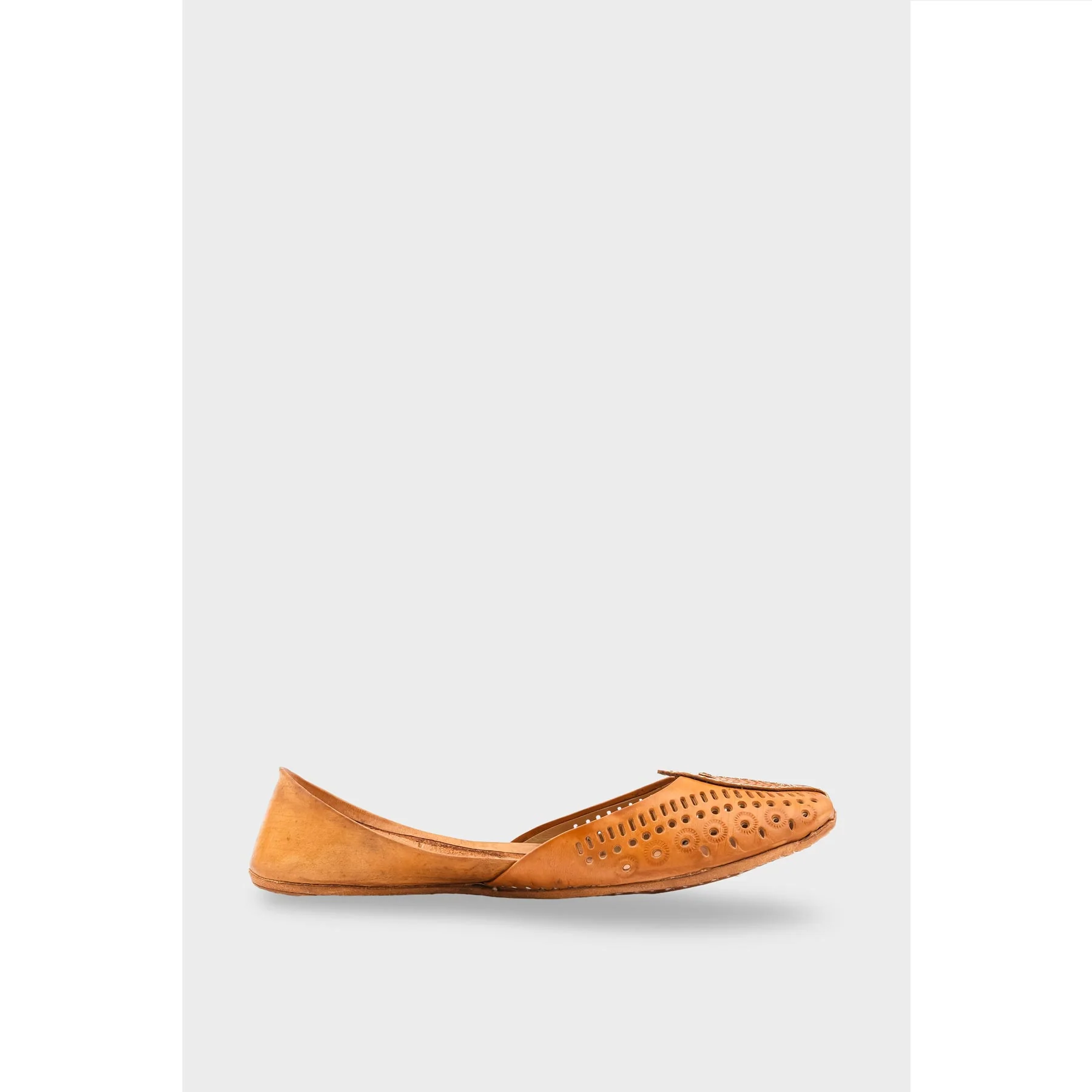 Beige Leather Khussa EC8666 - Image 2