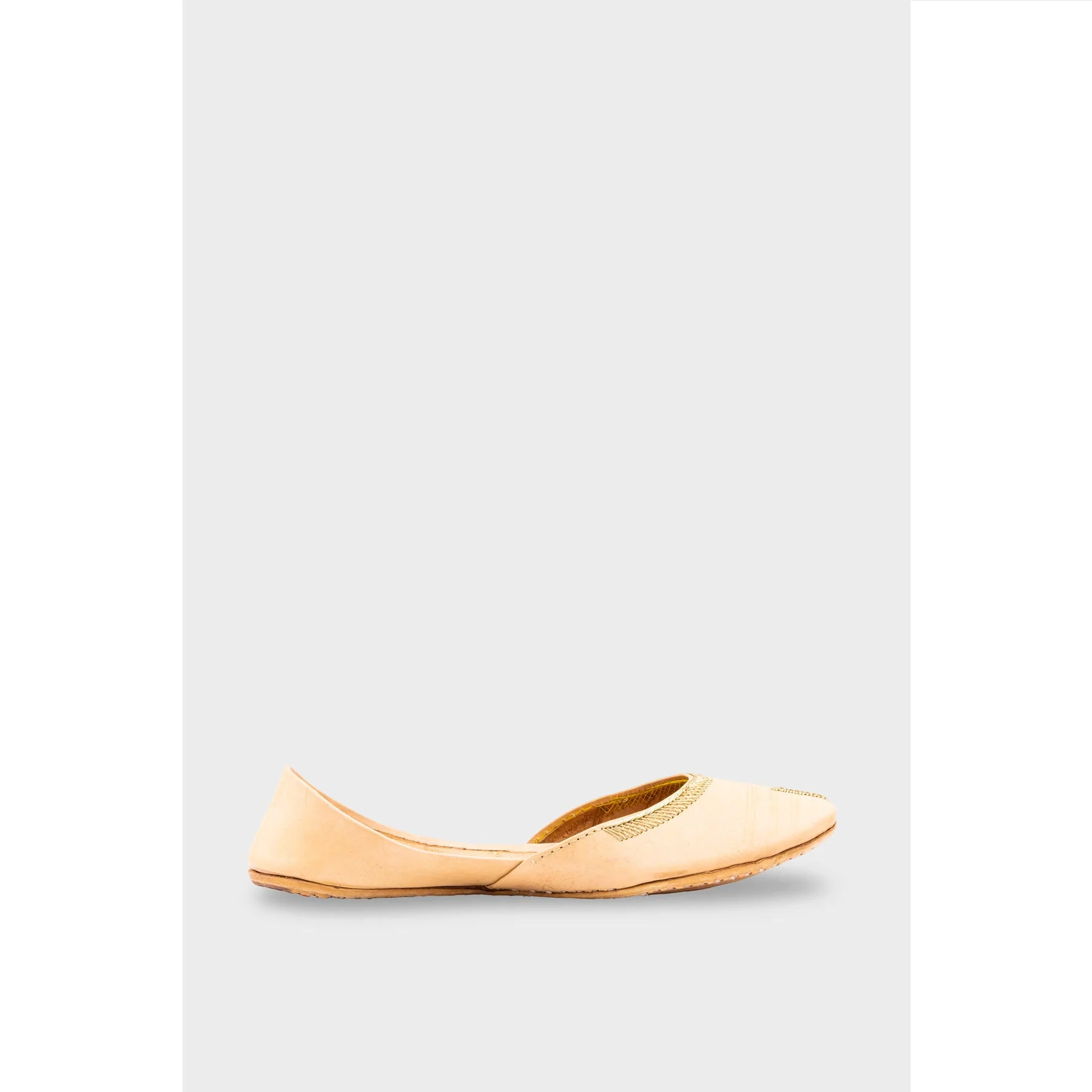 Beige Leather Khussa EC8667 - Image 2
