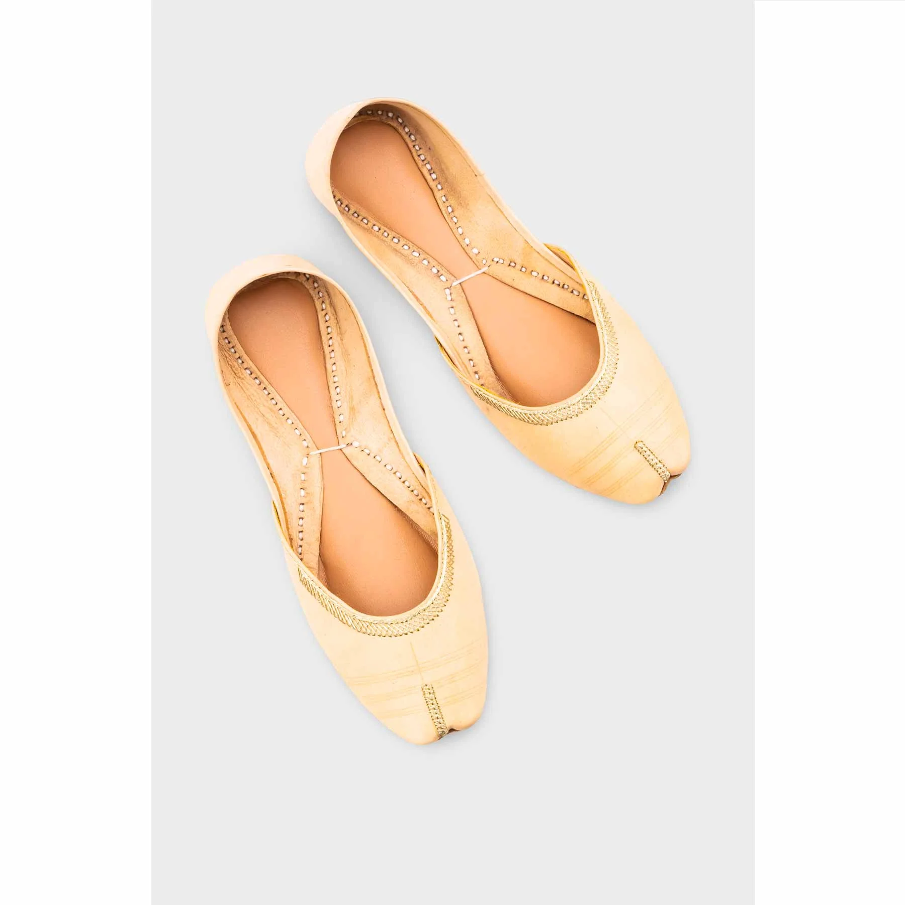 Beige Leather Khussa EC8667 - Image 5