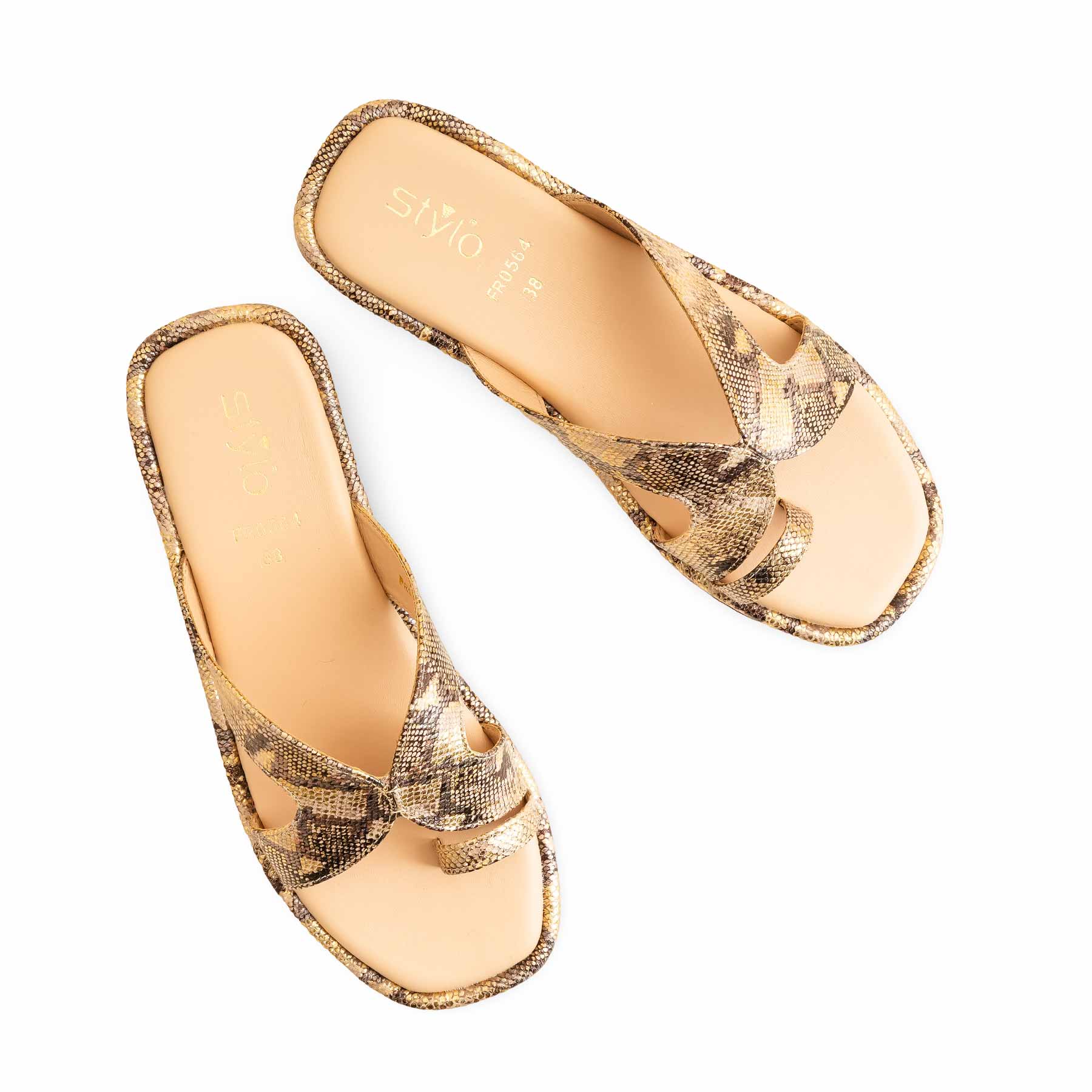Beige Formal Chappal For Ladies FR0564 - Image 5