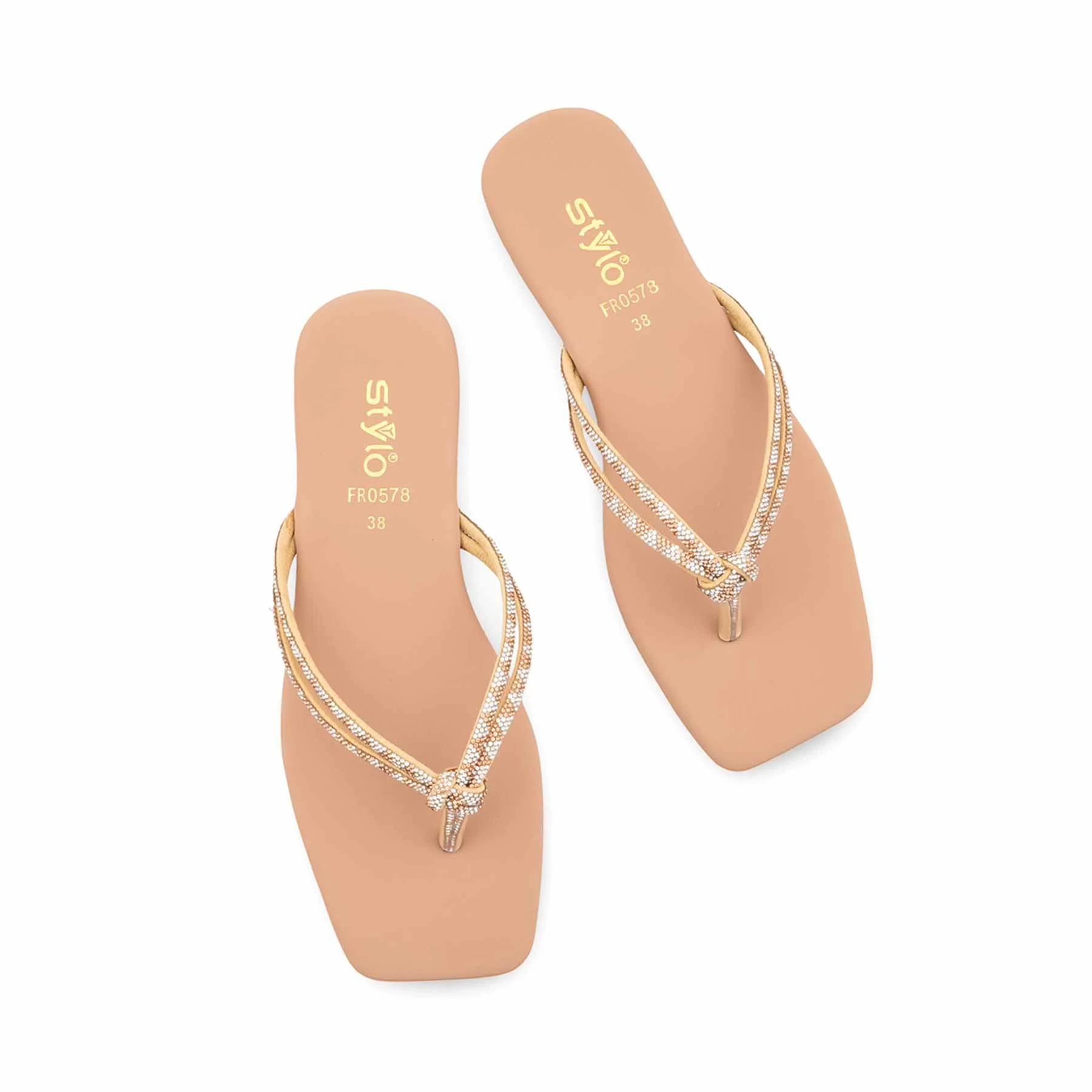 Beige Formal Chappal For Women FR0578 - Image 5