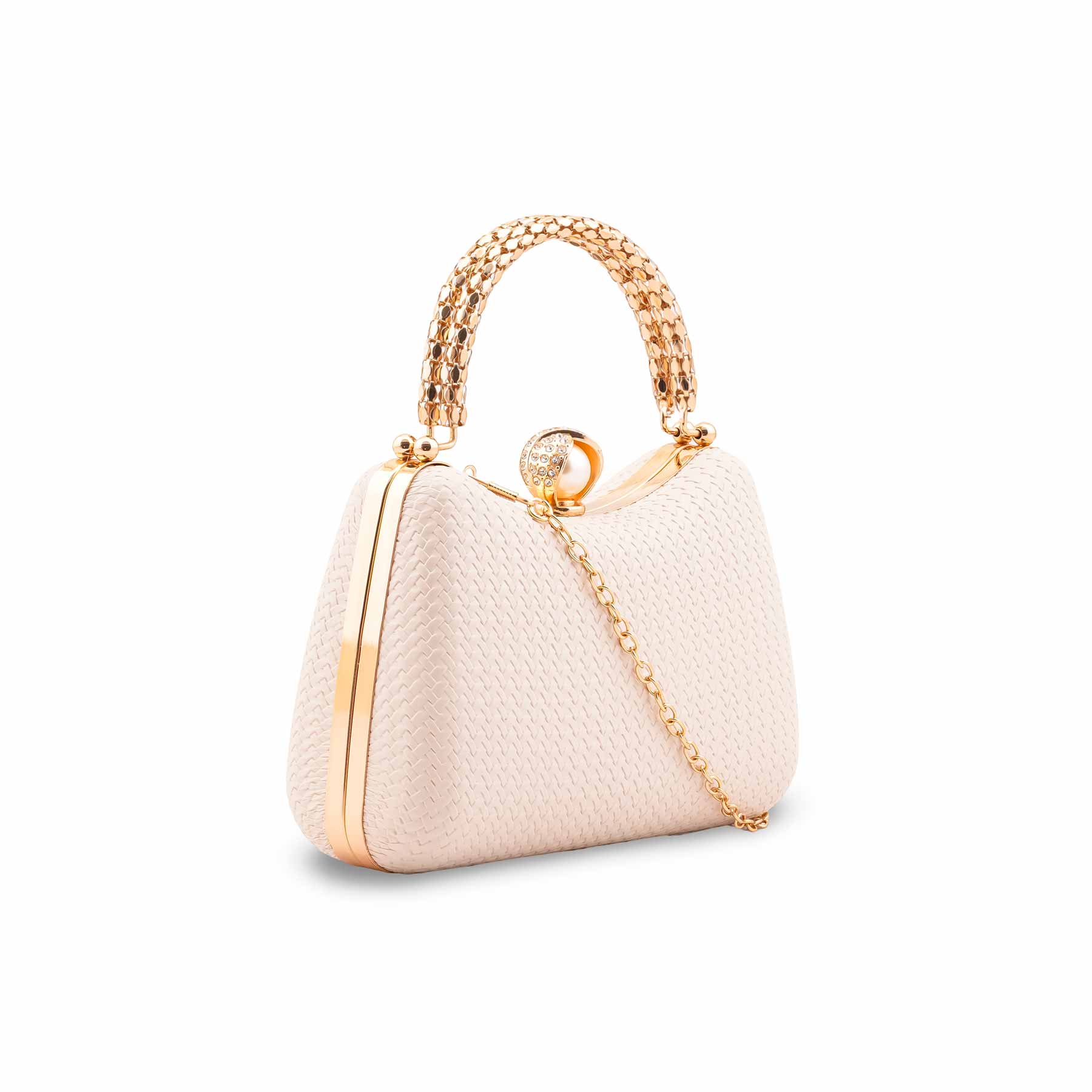 Beige Formal Clutch For Women P24431 - Image 3