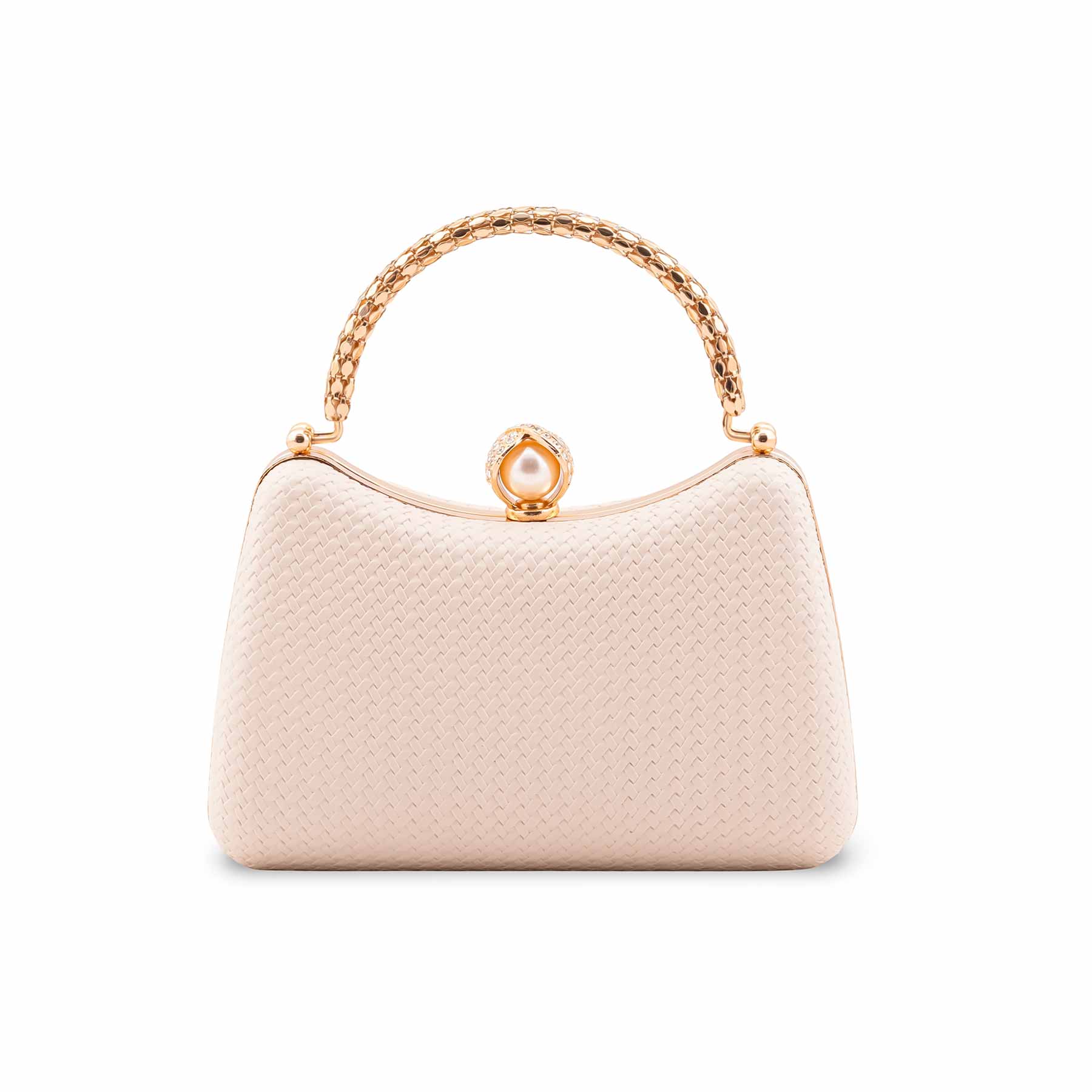Beige Formal Clutch For Women P24431 - Image 4
