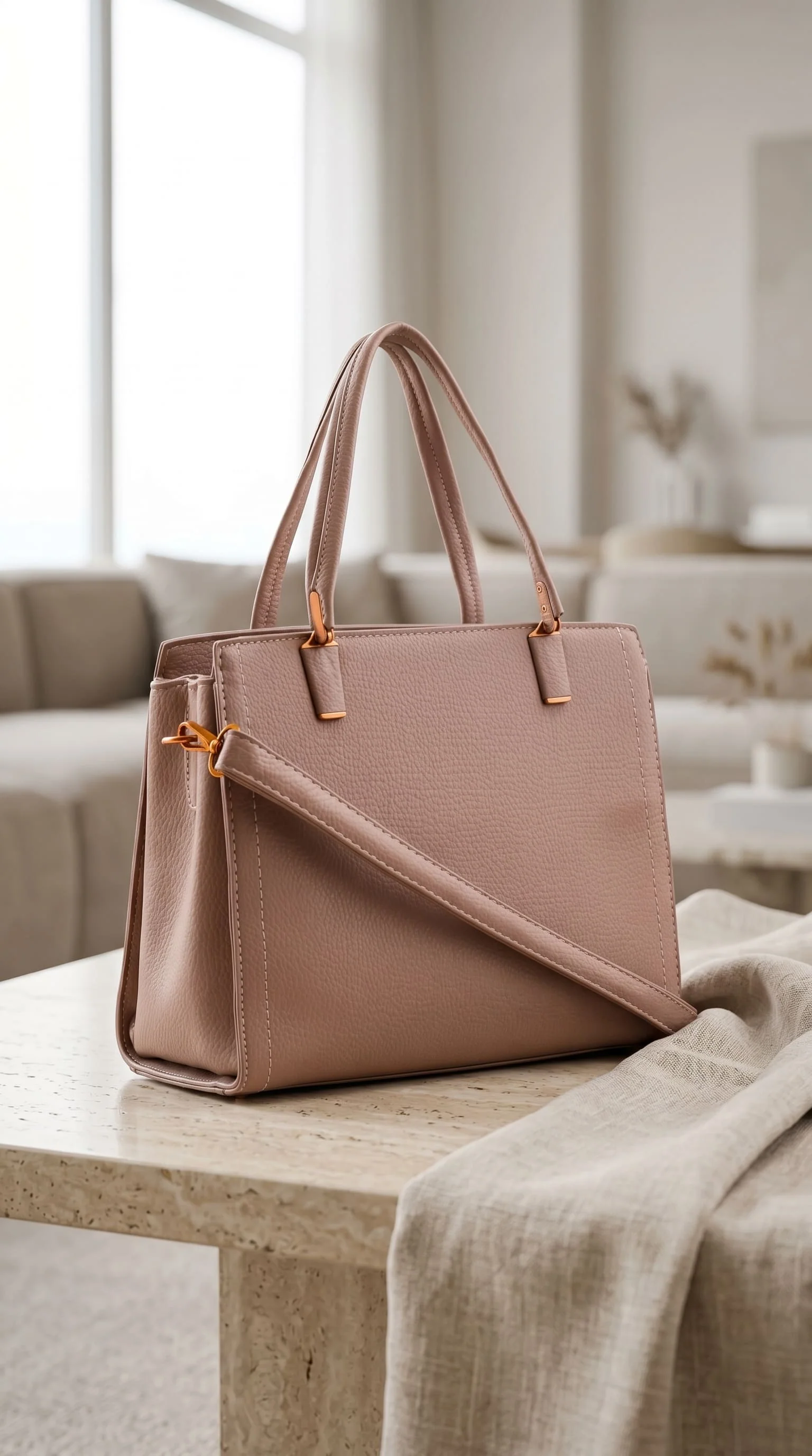 Beige Formal Hand Bag For Ladies P36600