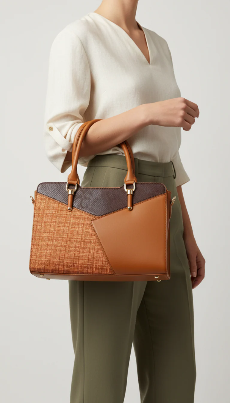 Beige Formal Hand Bag For Ladies P55882