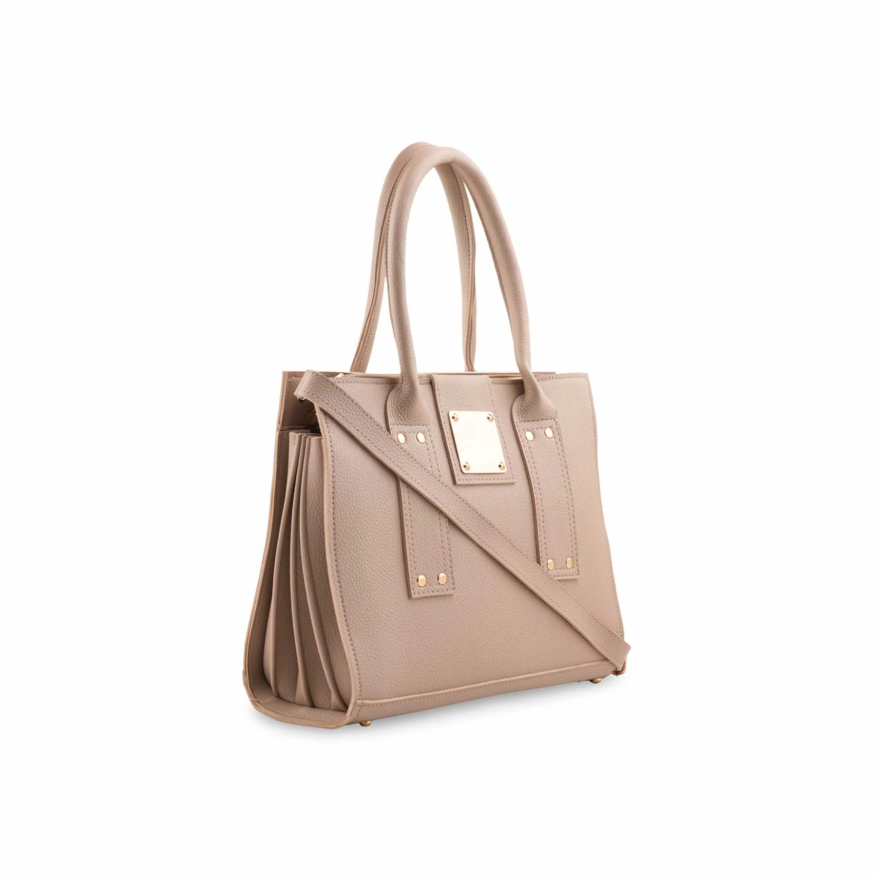Beige Formal Hand Bag For Women P56310 - Image 3