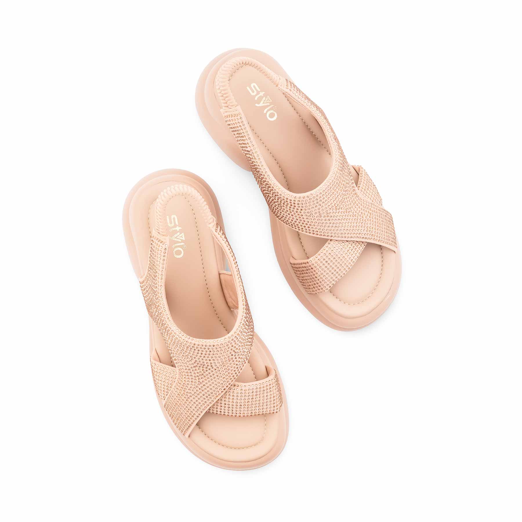 Beige Formal Sandal For Ladies PU0746 - Image 5