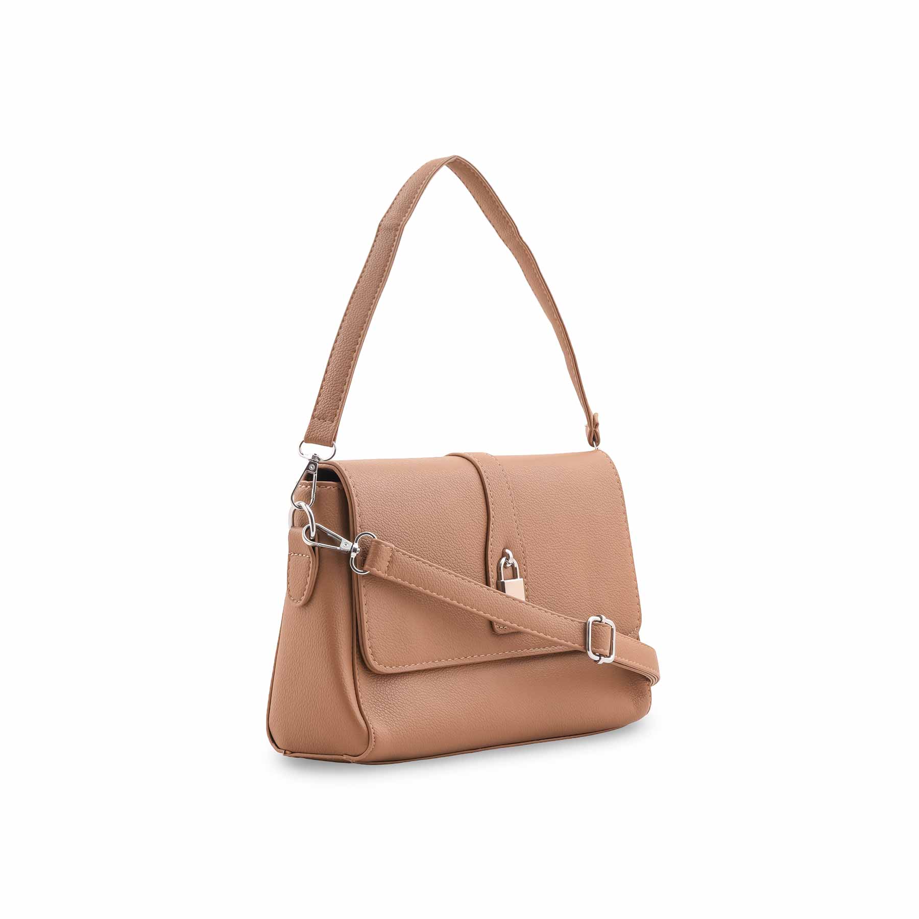 Beige Formal Shoulder Bag For Ladies P36545 - Image 3
