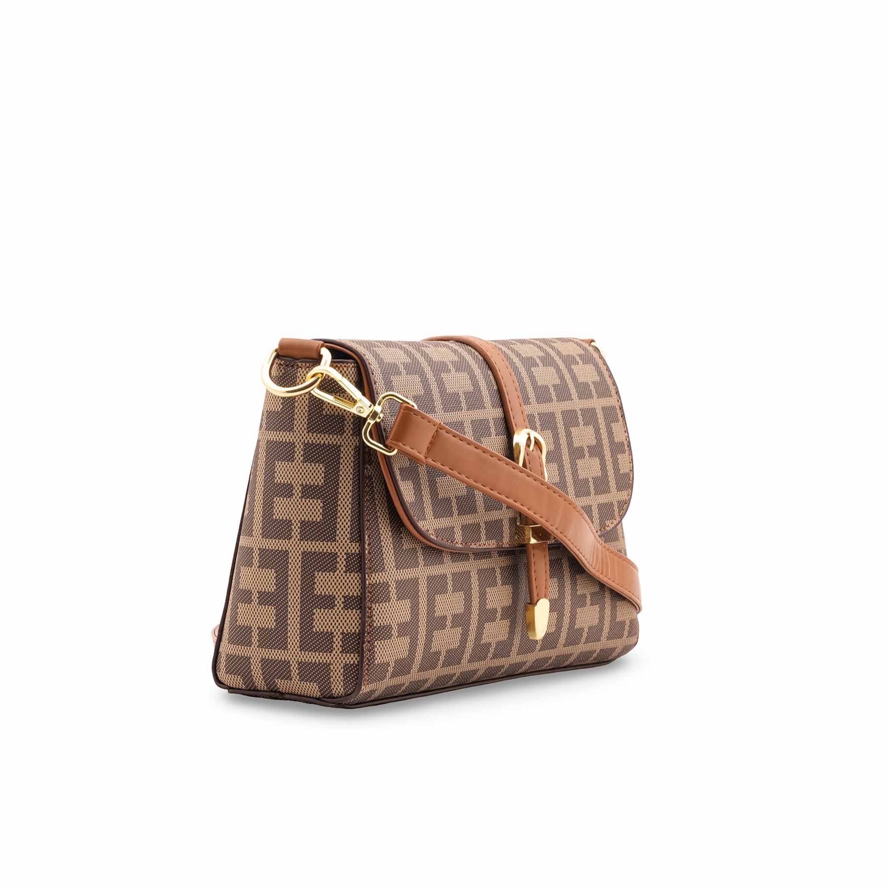 Beige Formal Shoulder Bag For Women P36418 - Image 3
