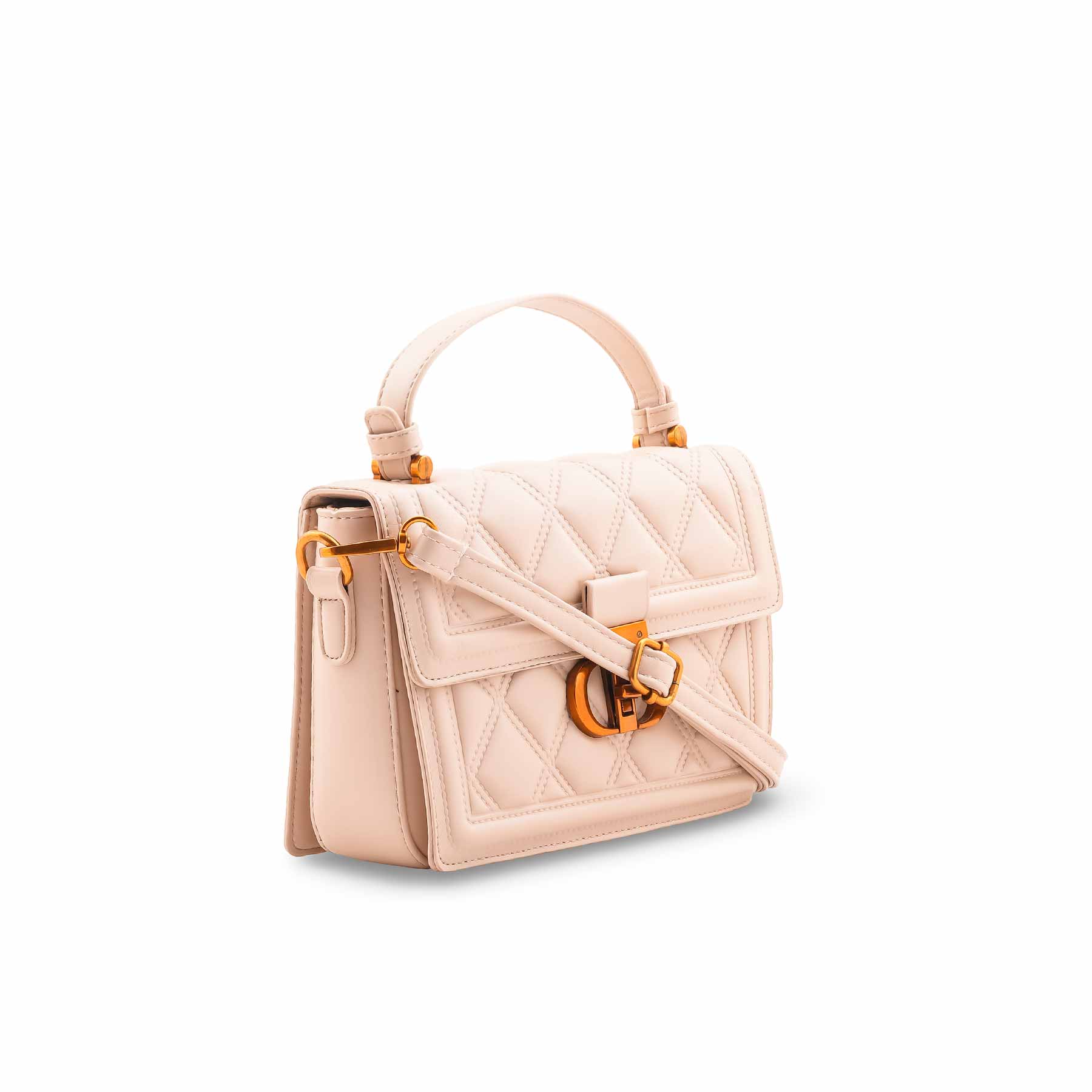 Beige Formal Shoulder Bag For Women P36449 - Image 3