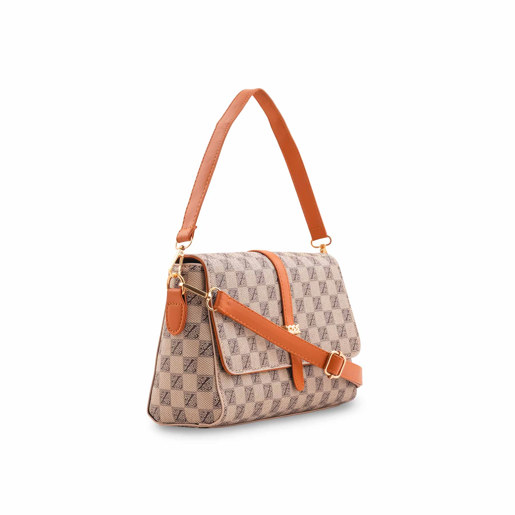 Beige Formal Shoulder Bag For Women P36539 - Image 3