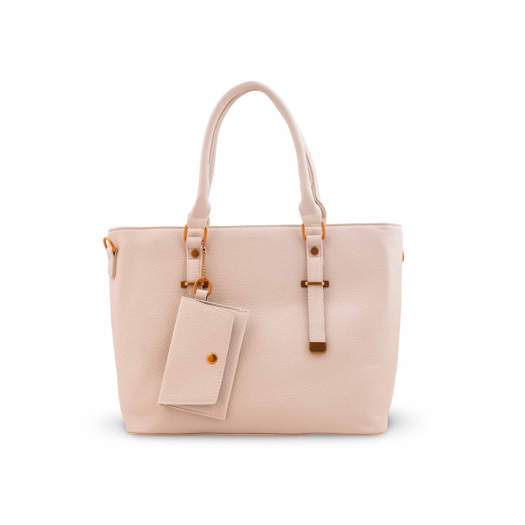 Beige Formal Shoulder Bag For Women P36601 - Image 2