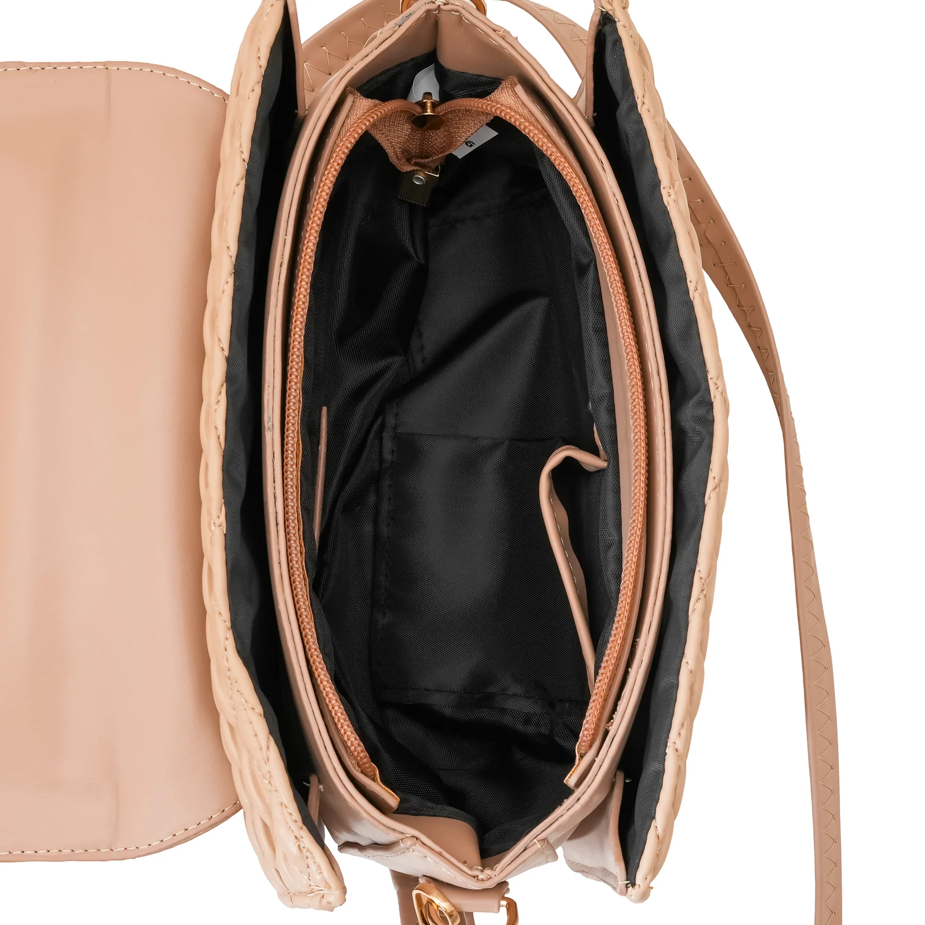 Beige Formal Shoulder Bag For Women P55856 - Image 5