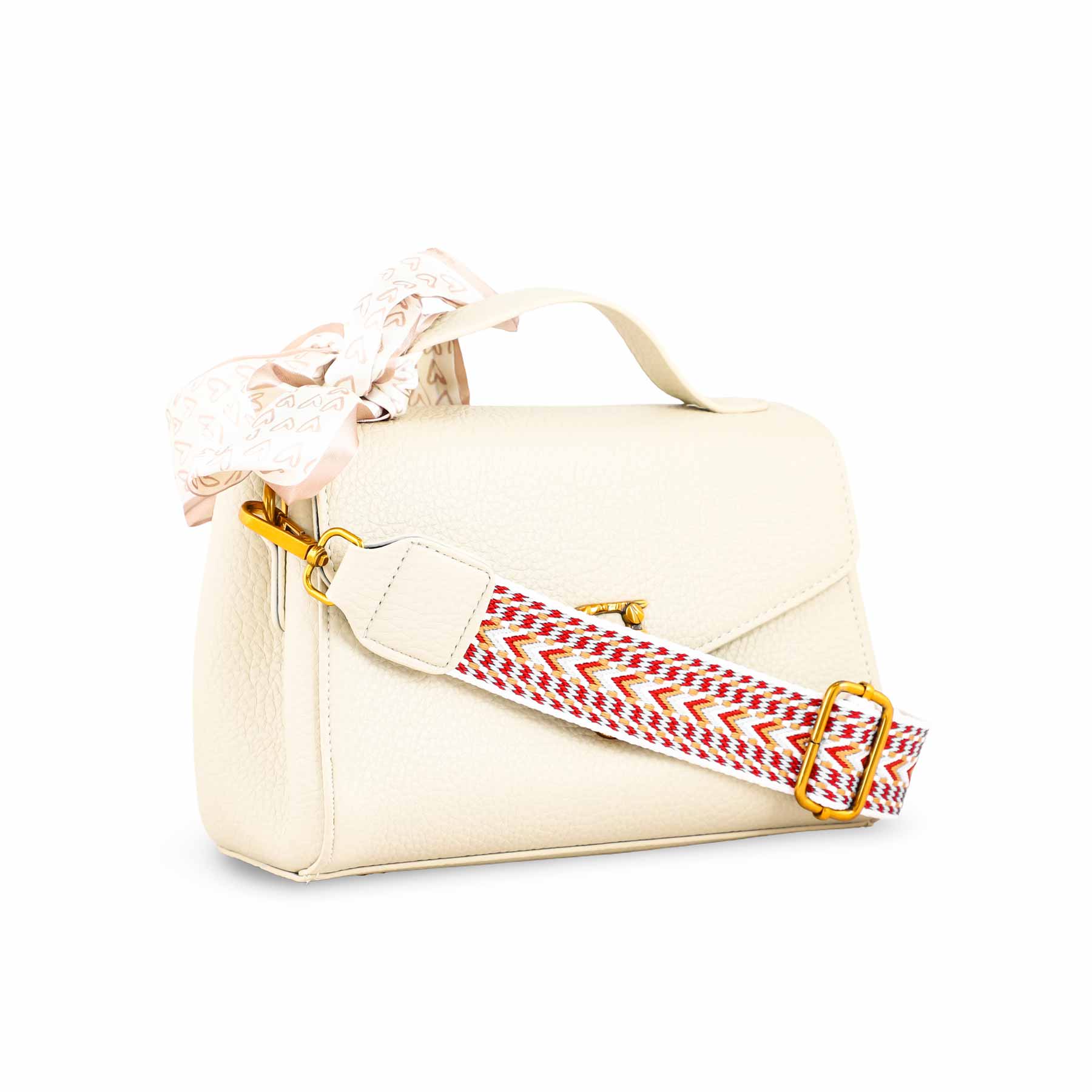 Beige Formal Shoulder Bag P36298 - Image 2