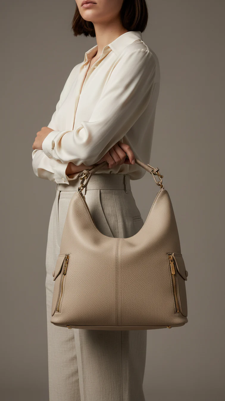 Beige Formal Shoulder Bag P36381