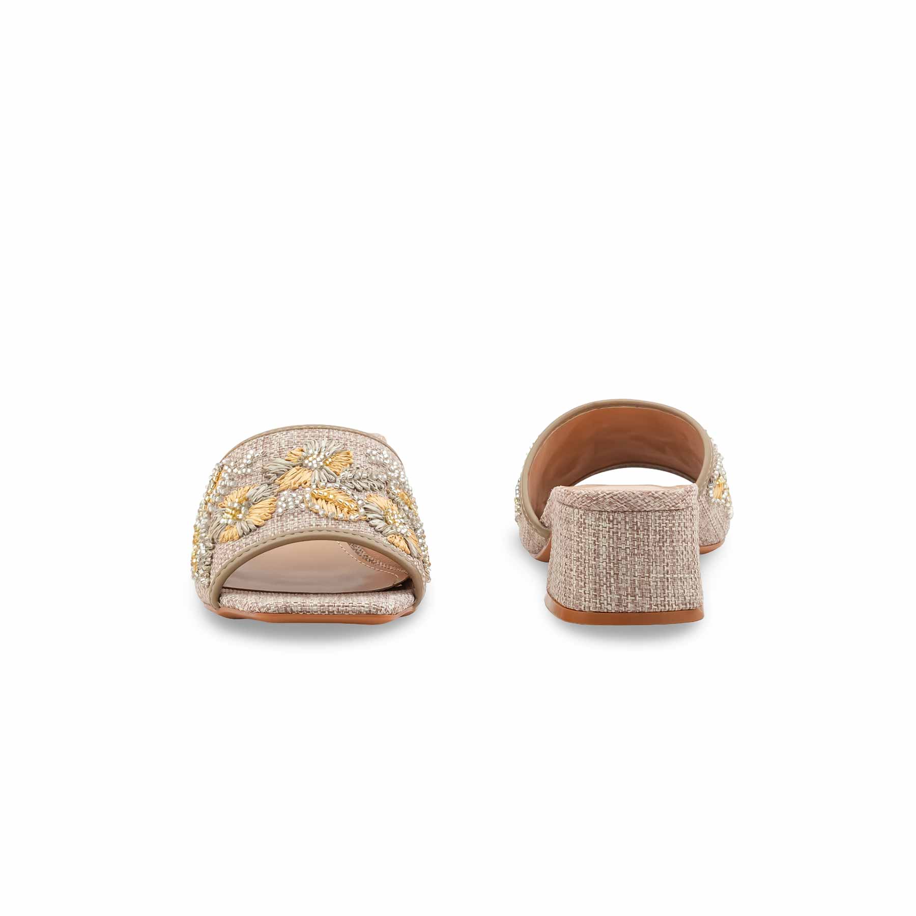 Beige Formal Slipper For Ladies FR8517 - Image 4