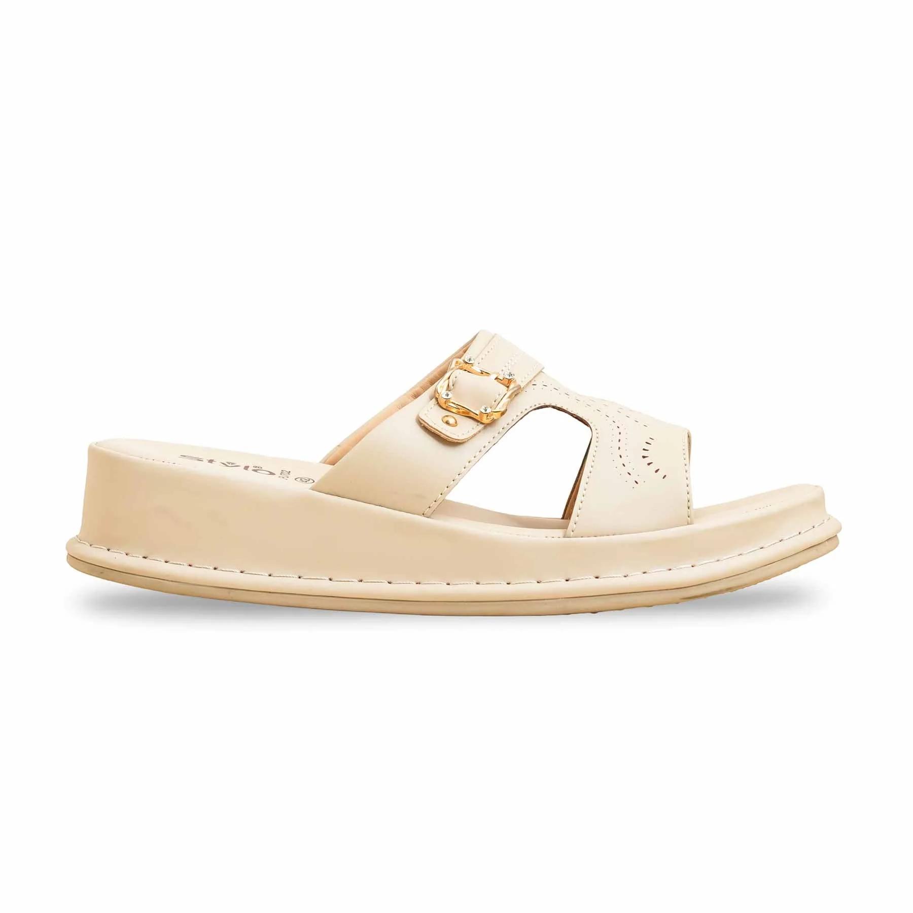 Beige Formal Slipper For Ladies LPU702 - Image 2