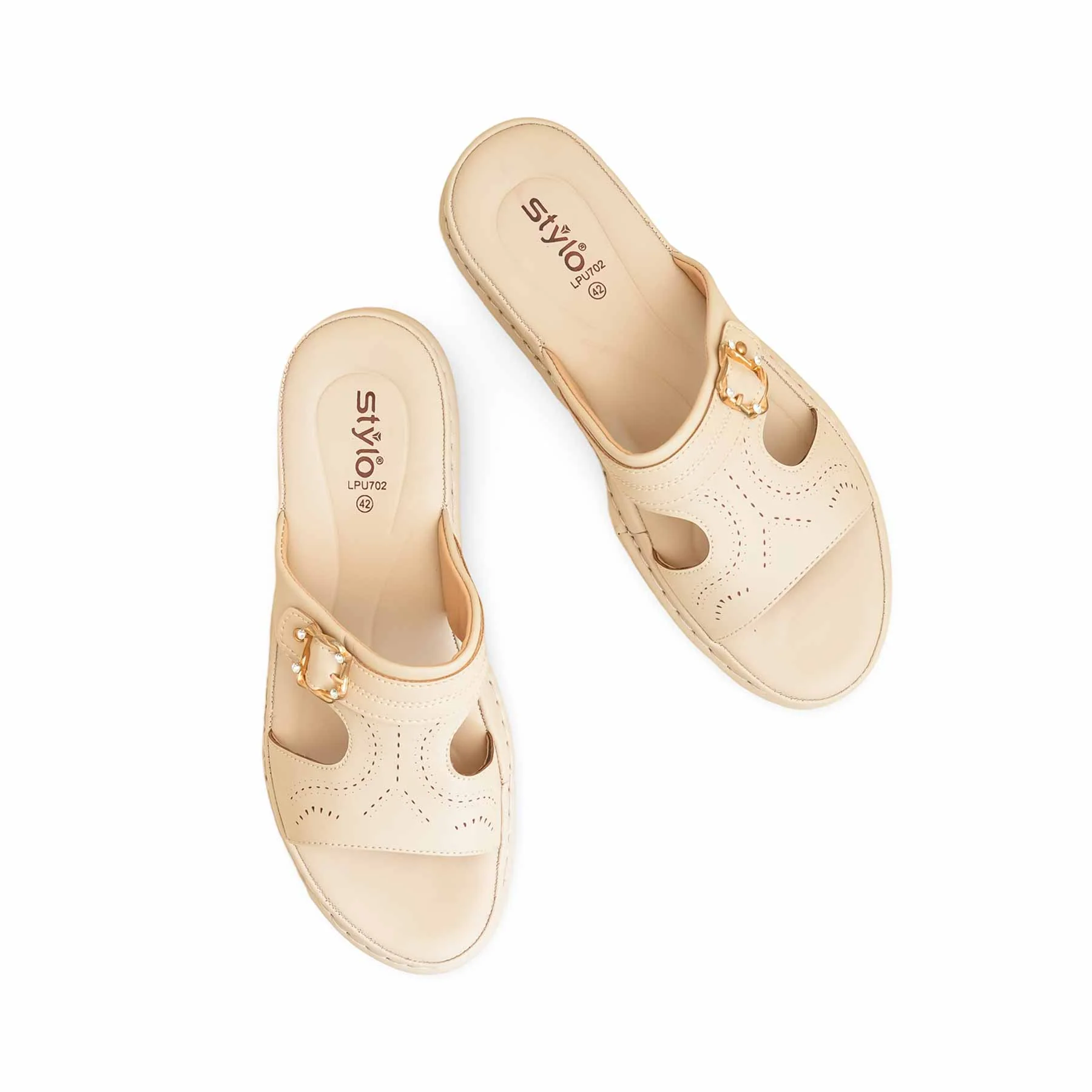 Beige Formal Slipper For Ladies LPU702 - Image 5