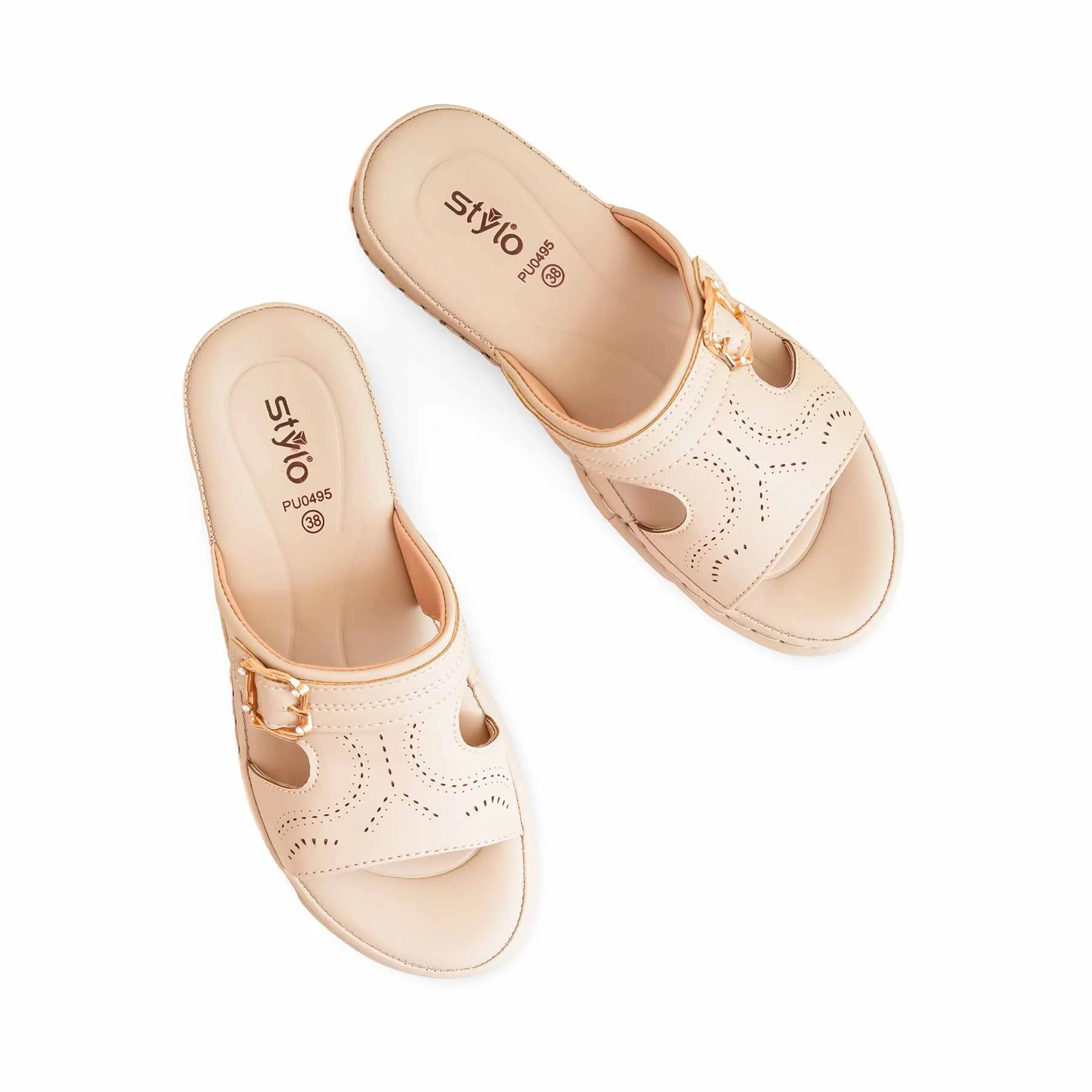 Beige Formal Slipper For Ladies PU0495 - Image 5