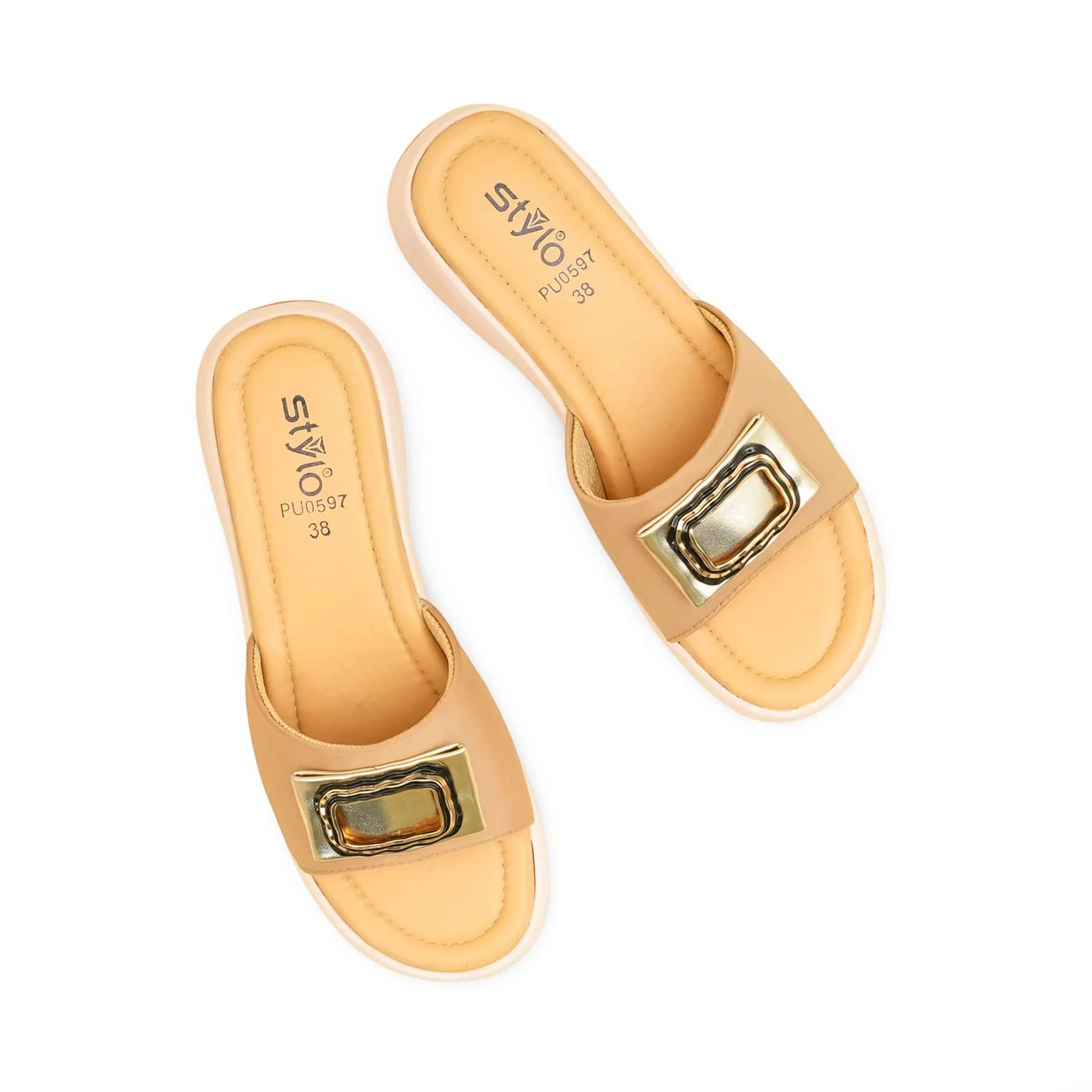 Beige Formal Slipper For Ladies PU0597 - Image 5