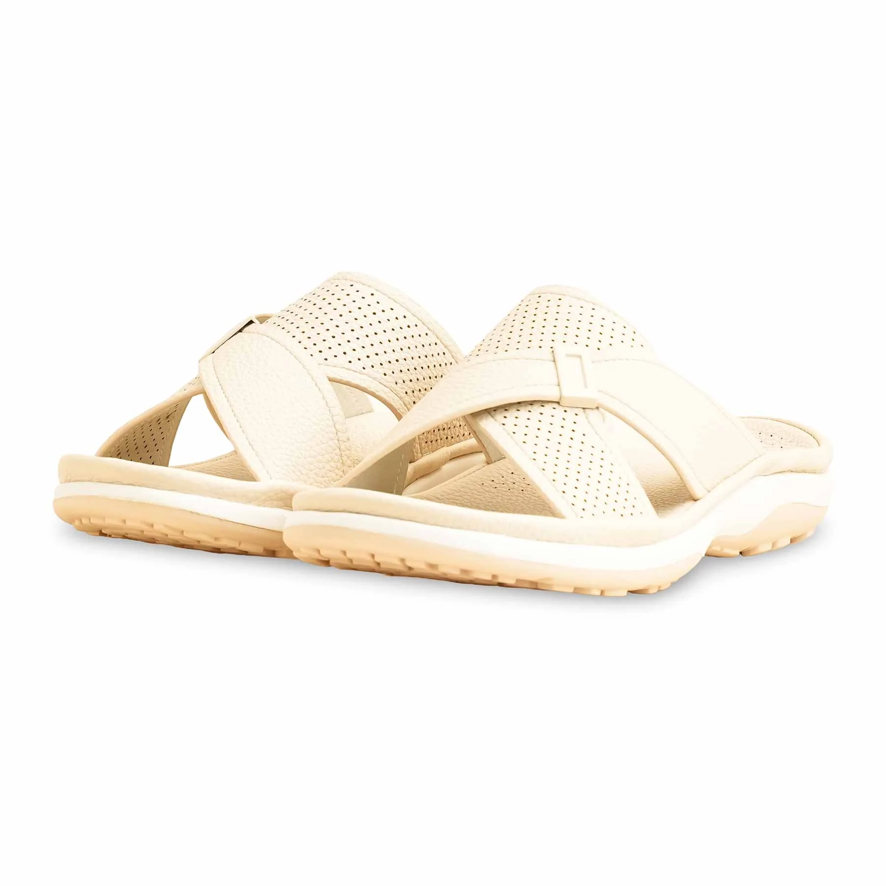 Beige Formal Slipper For Women PU0375 - Image 3