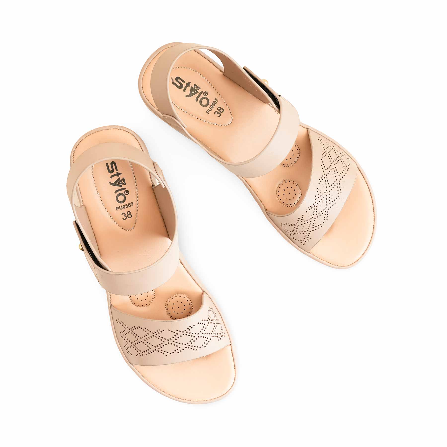 Beige Formal Women Sandal PU0507 - Image 5