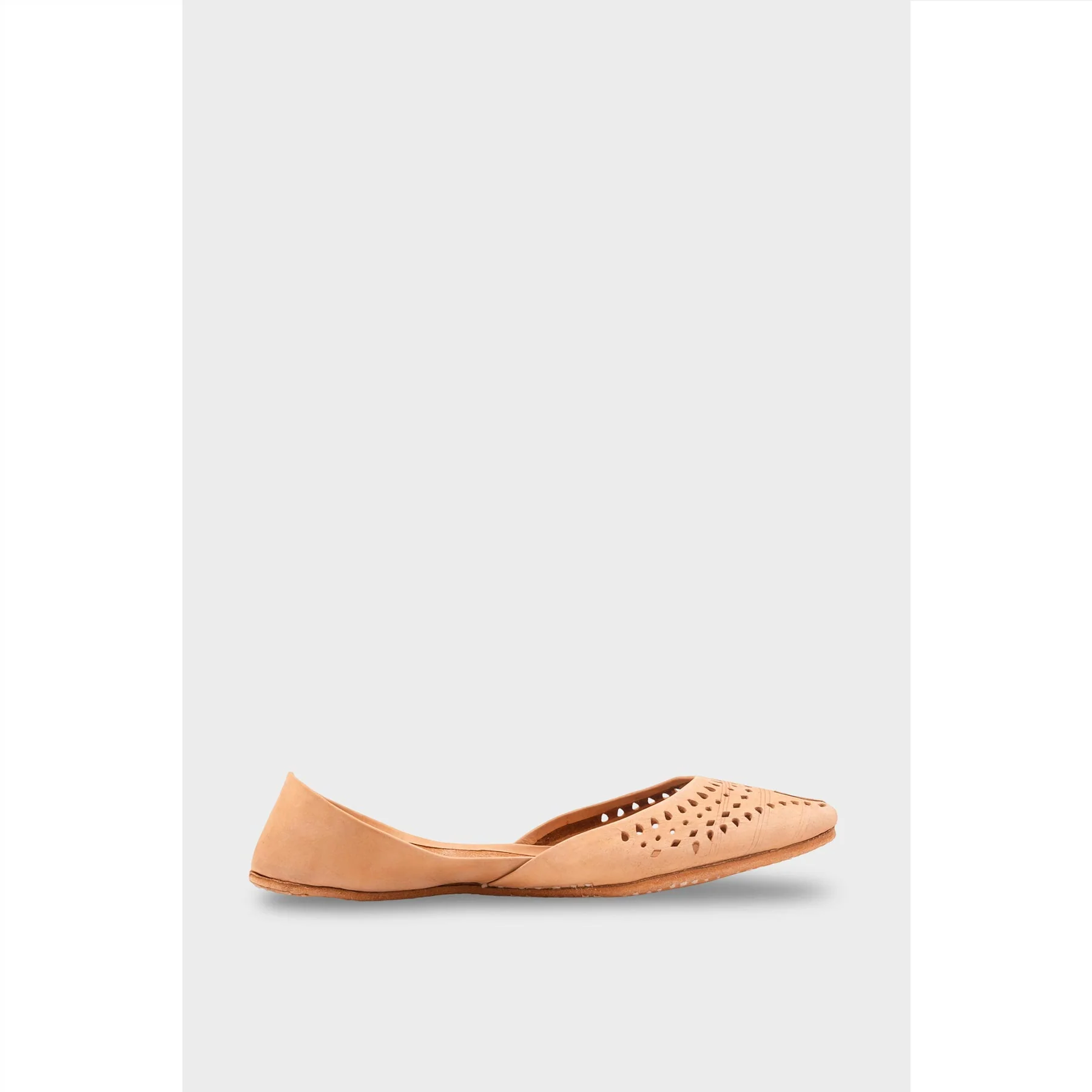 Beige Leather Khussa For Women EC8694 - Image 3