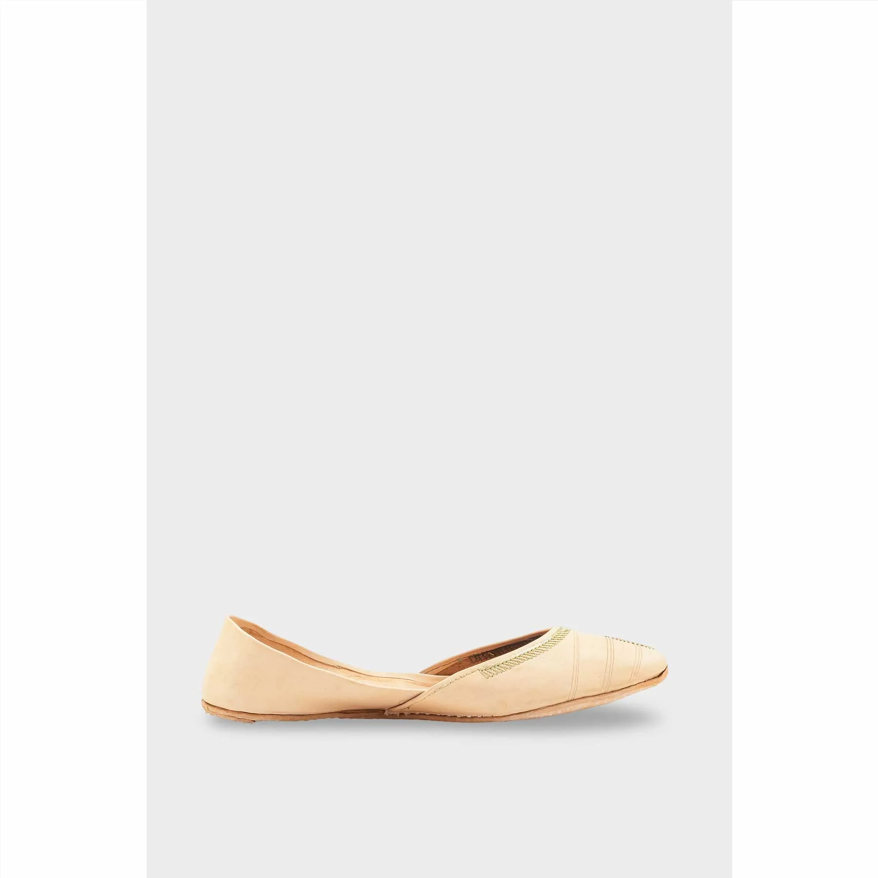 Beige Leather Khussa For Women EC8712 - Image 2